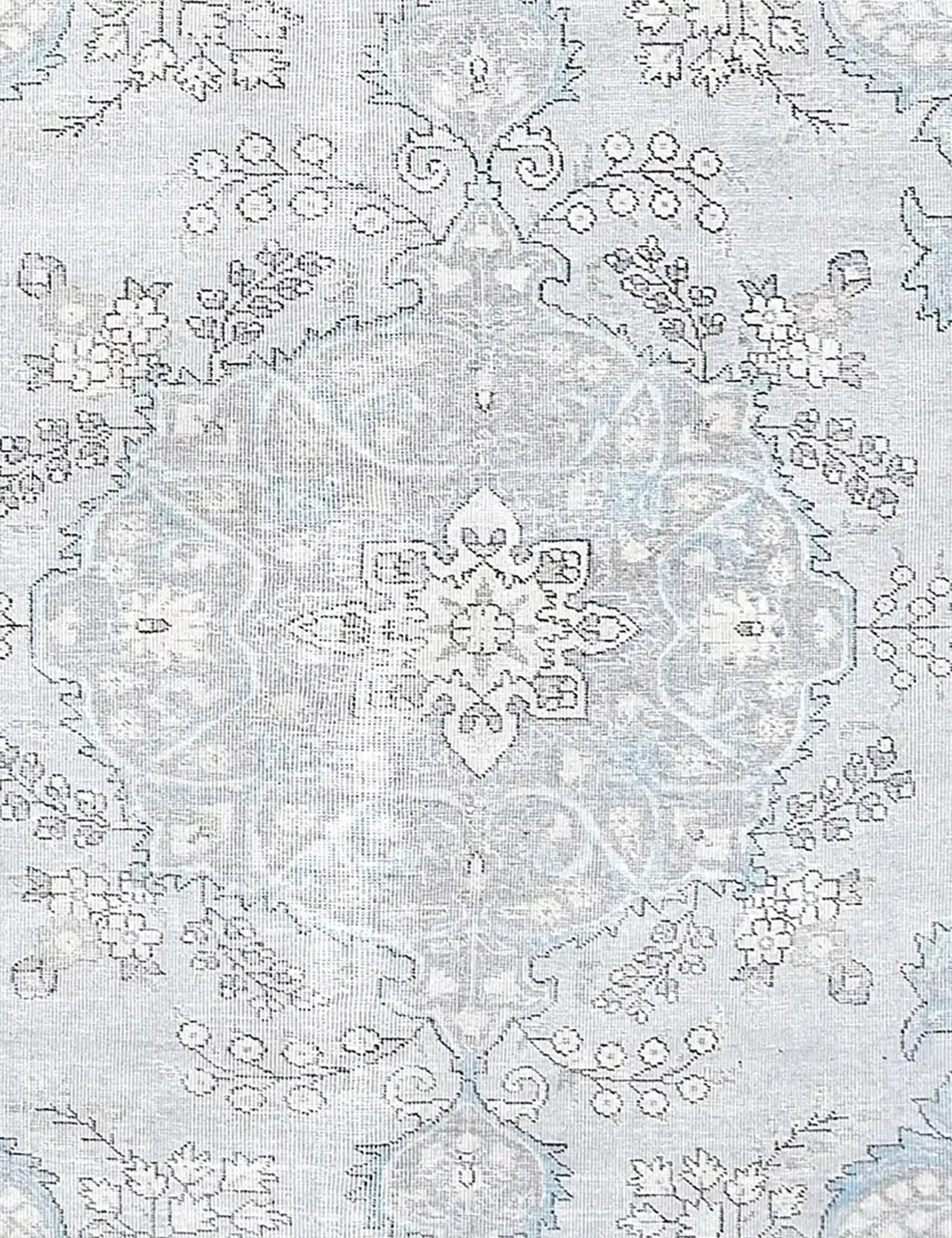 Grau Persien Persischer Vintage Teppich 201 x 201 cm - Einzigartiger handgefertigter Teppich