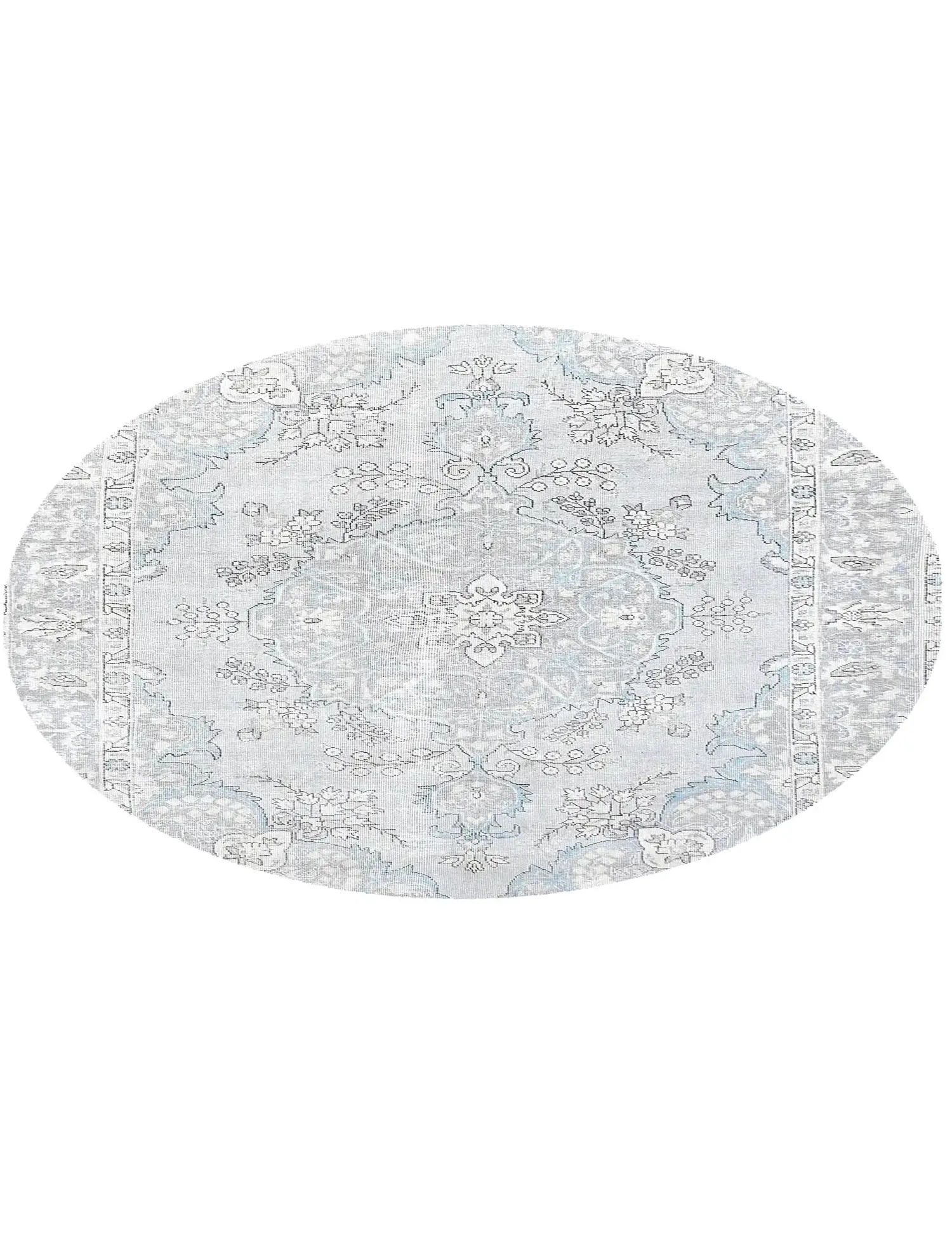 Grau Persien Persischer Vintage Teppich 201 x 201 cm - Einzigartiger handgefertigter Teppich
