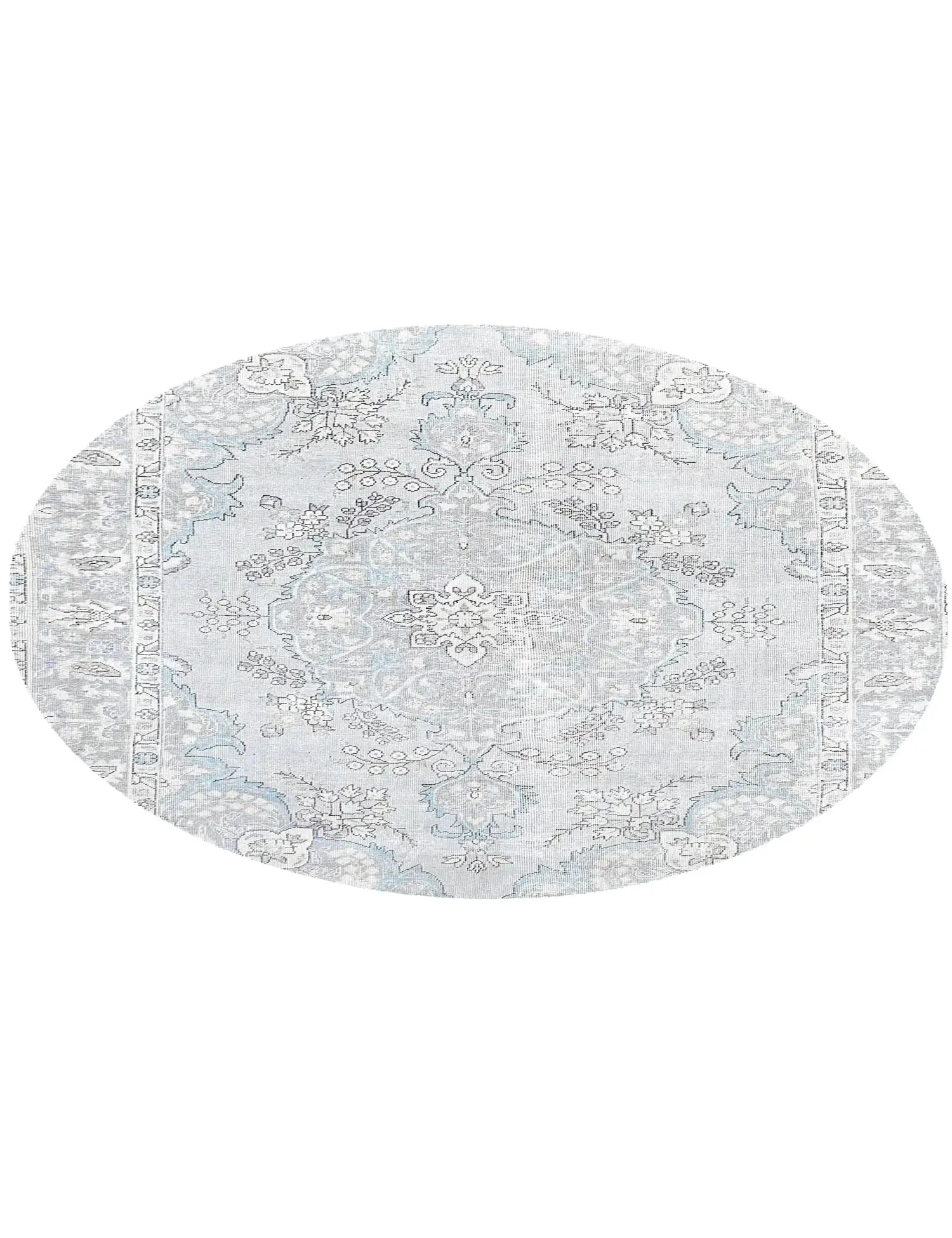 Grau Persien Persischer Vintage Teppich 201 x 201 cm - Einzigartiger handgefertigter Teppich