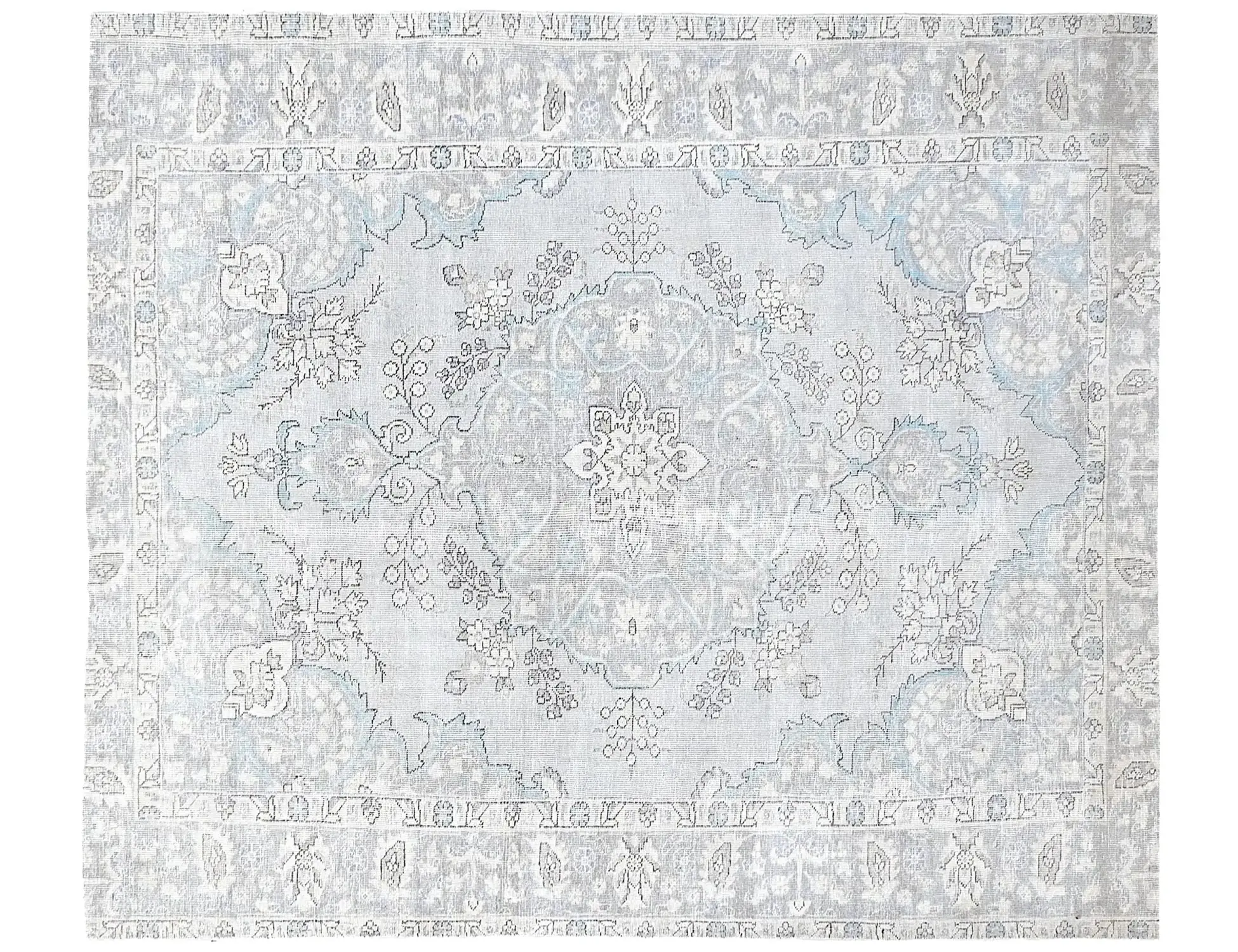 Grau Persien Persischer Vintage Teppich 250 x 201 cm