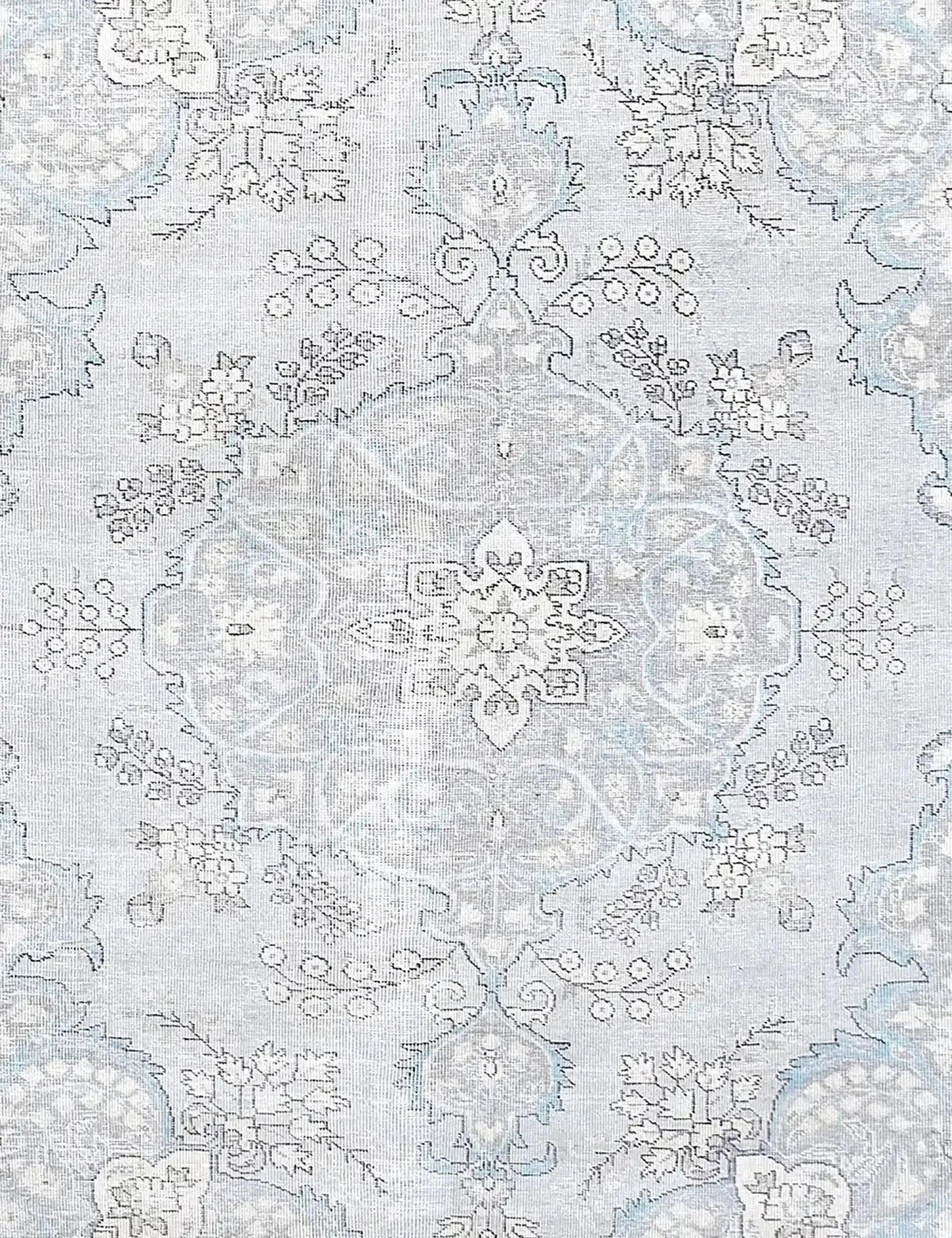Grau Persien Persischer Vintage Teppich 250 x 201 cm - Einzigartiger handgefertigter Teppich