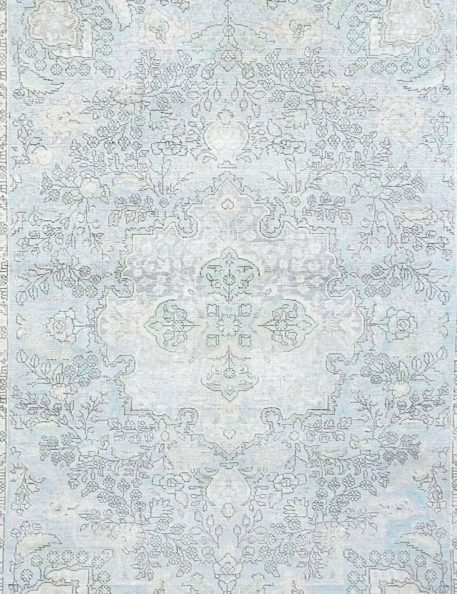 Blau Persien Persischer Vintage Teppich 199 x 199 cm - Einzigartiger handgefertigter Teppich