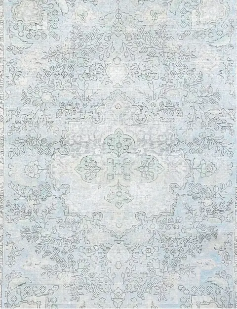 Blau Persien Persischer Vintage Teppich 199 x 199 cm - view 3