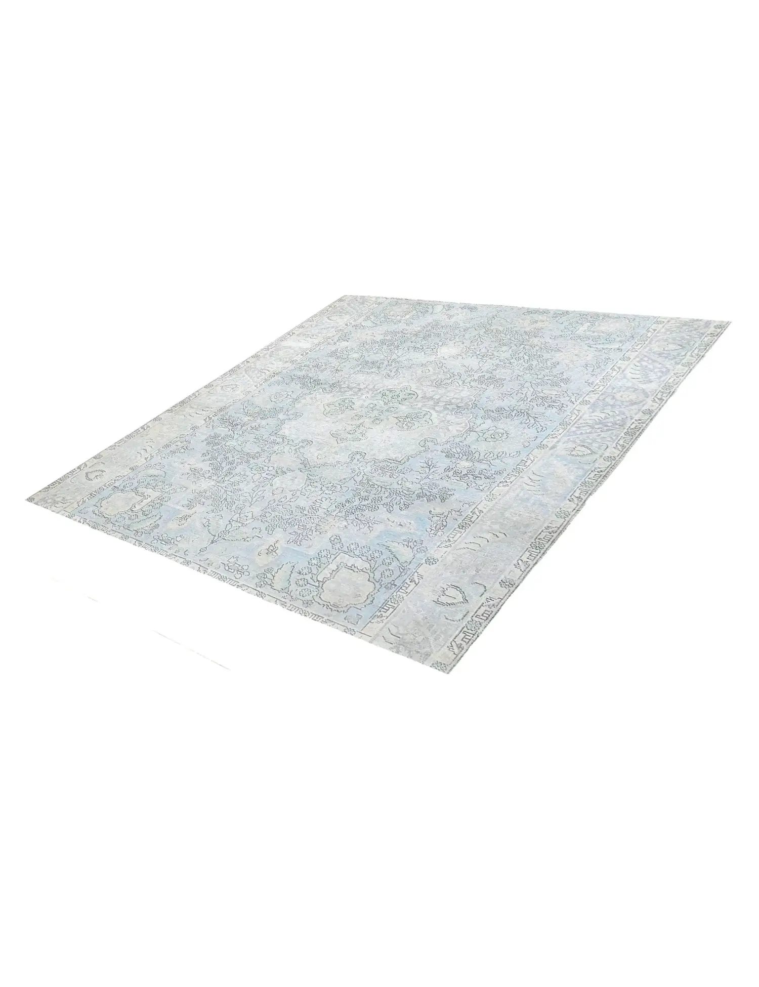 Blau Persien Persischer Vintage Teppich 199 x 199 cm - Einzigartiger handgefertigter Teppich