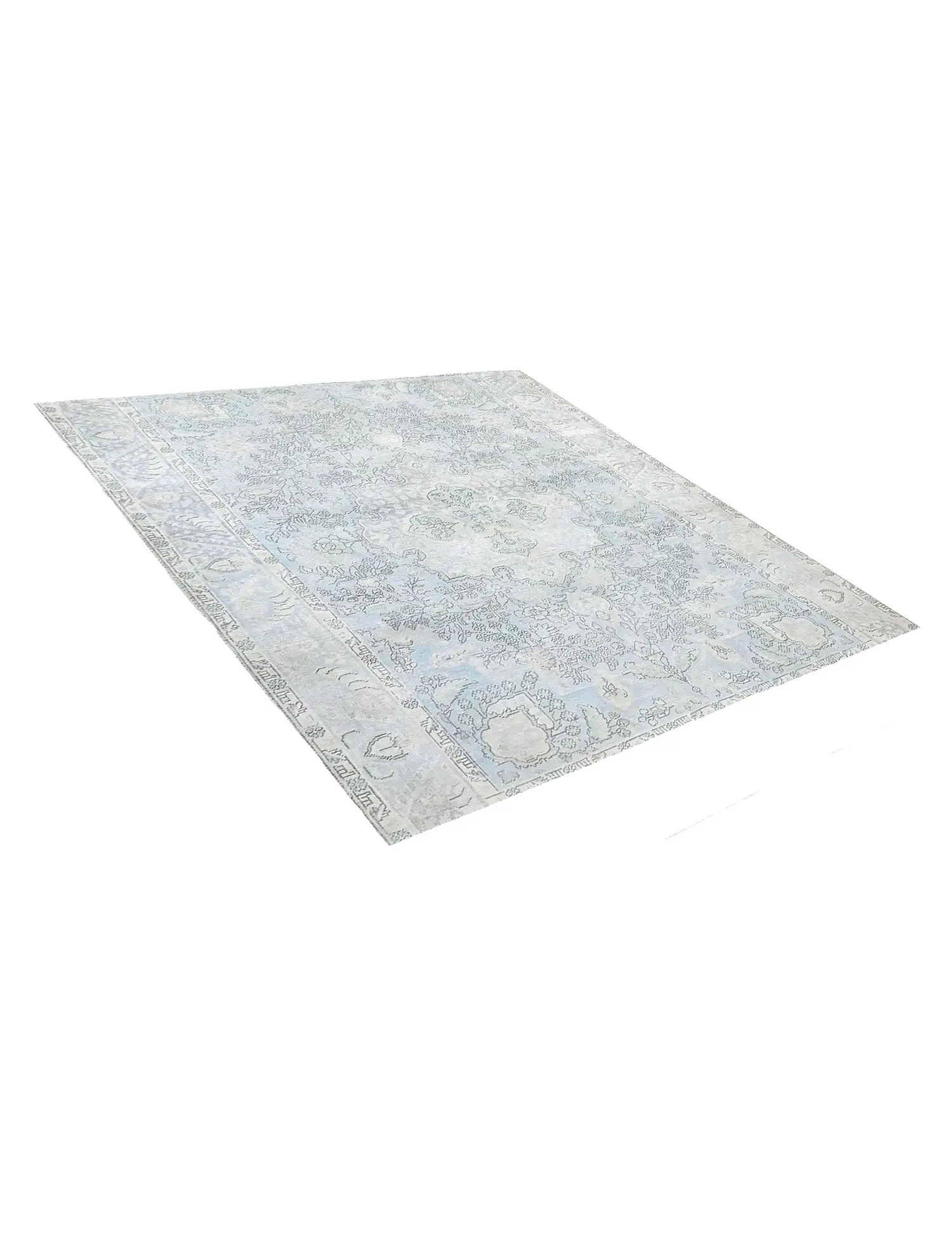 Blau Persien Persischer Vintage Teppich 199 x 199 cm - Einzigartiger handgefertigter Teppich