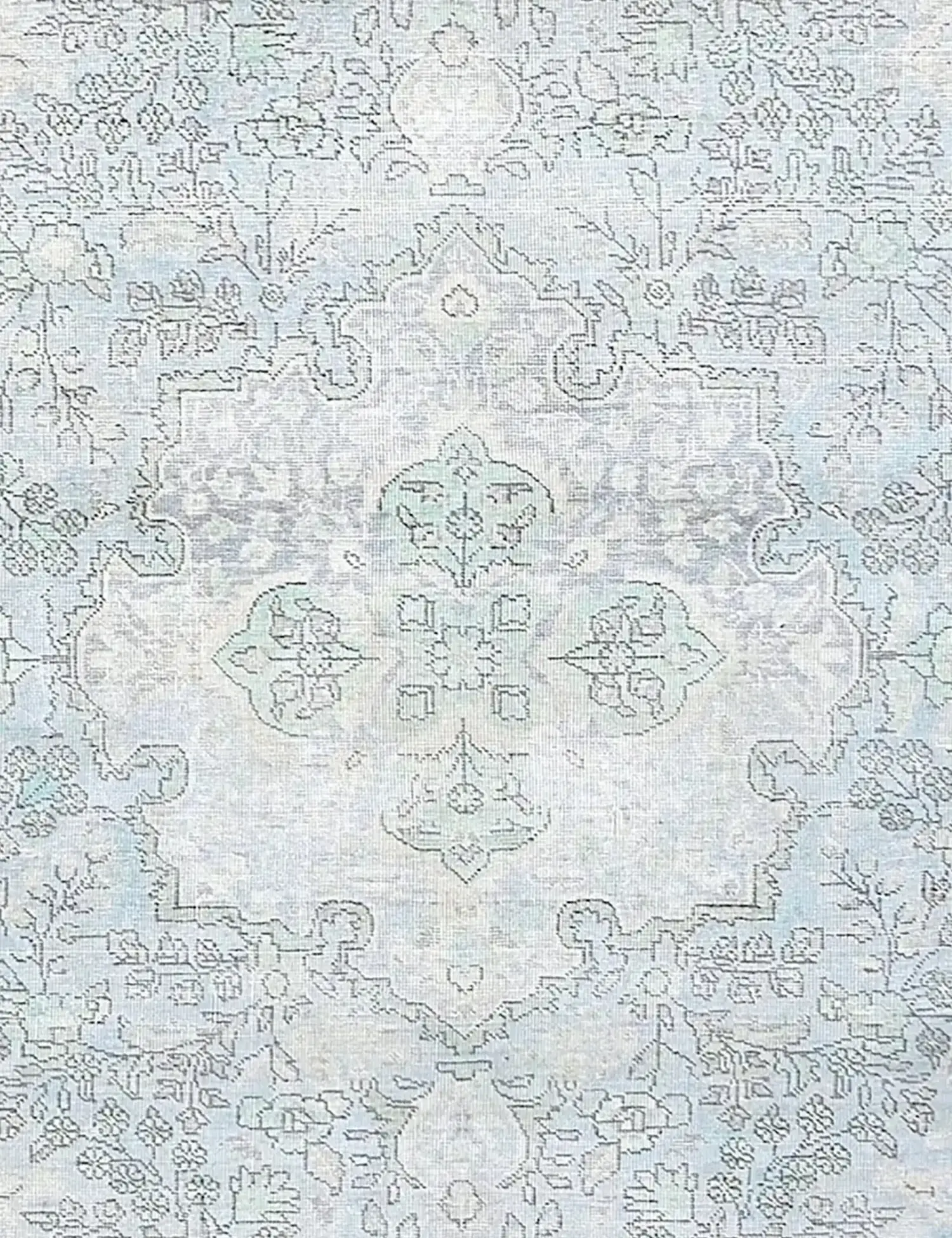 Blau Persien Persischer Vintage Teppich 199 x 199 cm - Einzigartiger handgefertigter Teppich