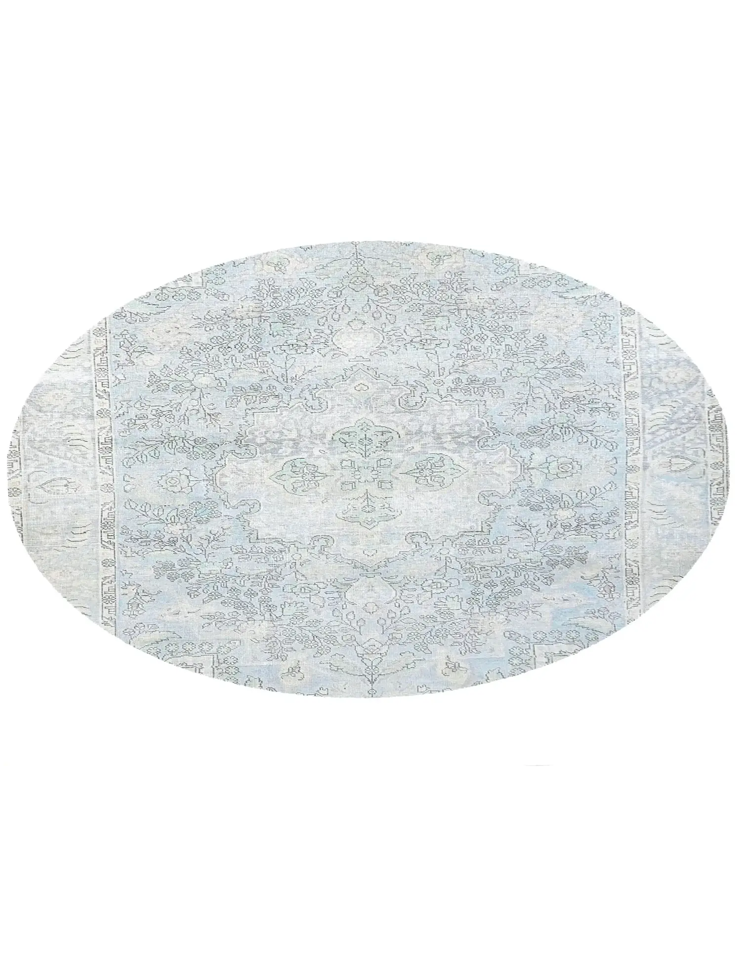 Blau Persien Persischer Vintage Teppich 199 x 199 cm - Einzigartiger handgefertigter Teppich
