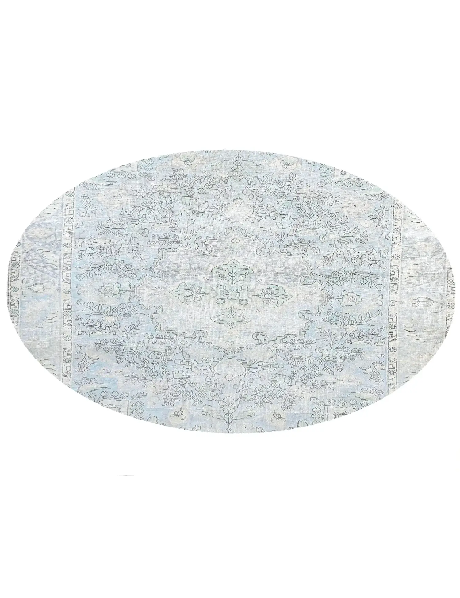 Blau Persien Persischer Vintage Teppich 199 x 199 cm - Einzigartiger handgefertigter Teppich