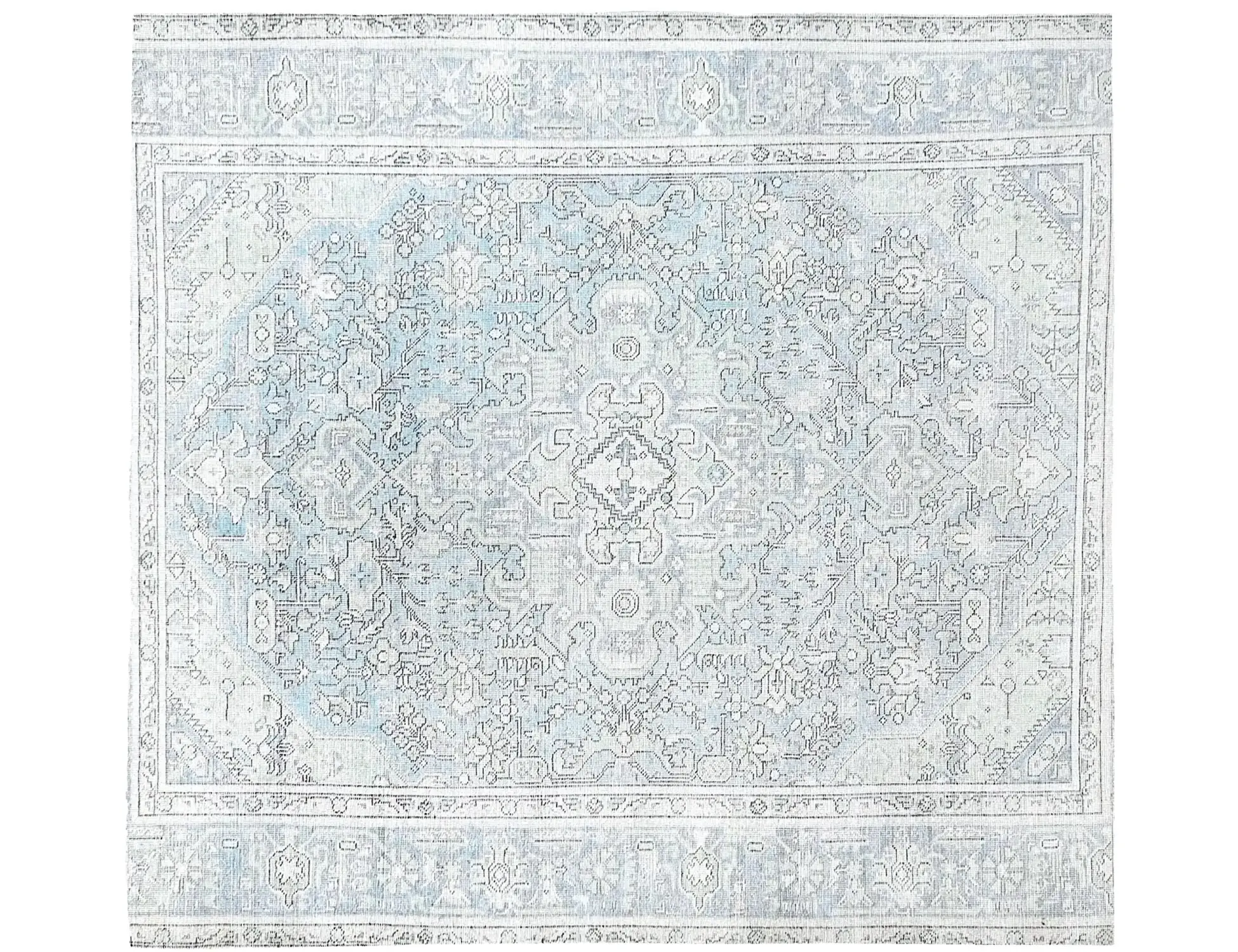 Blau Persien Persischer Vintage Teppich 197 x 197 cm