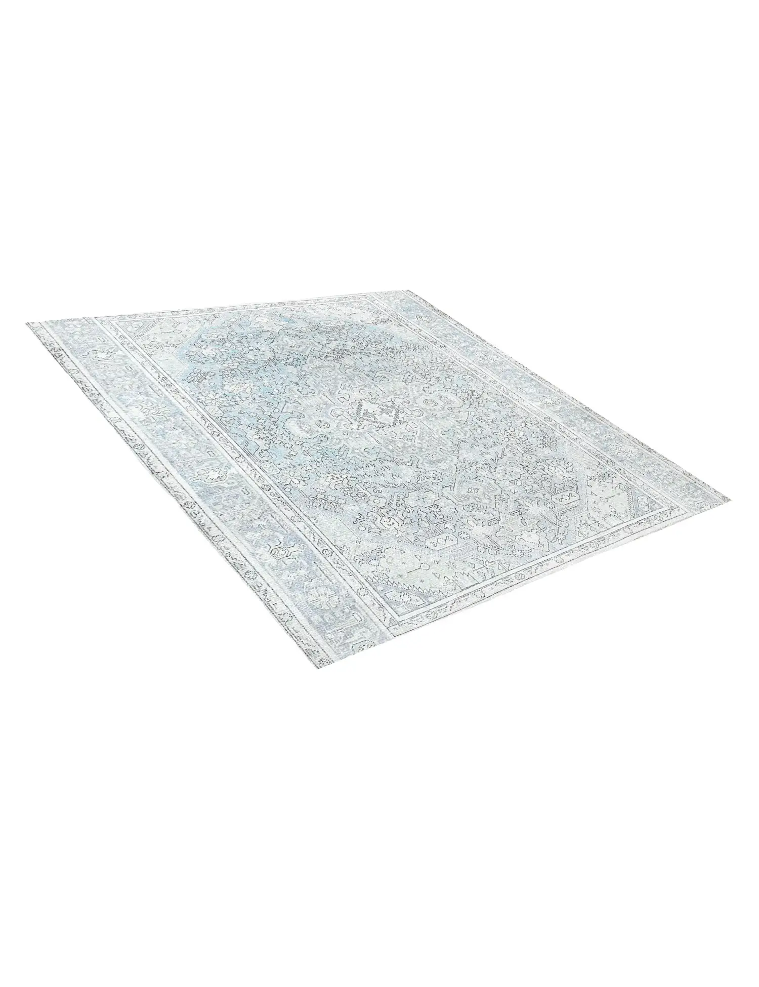 Blau Persien Persischer Vintage Teppich 197 x 197 cm - Einzigartiger handgefertigter Teppich