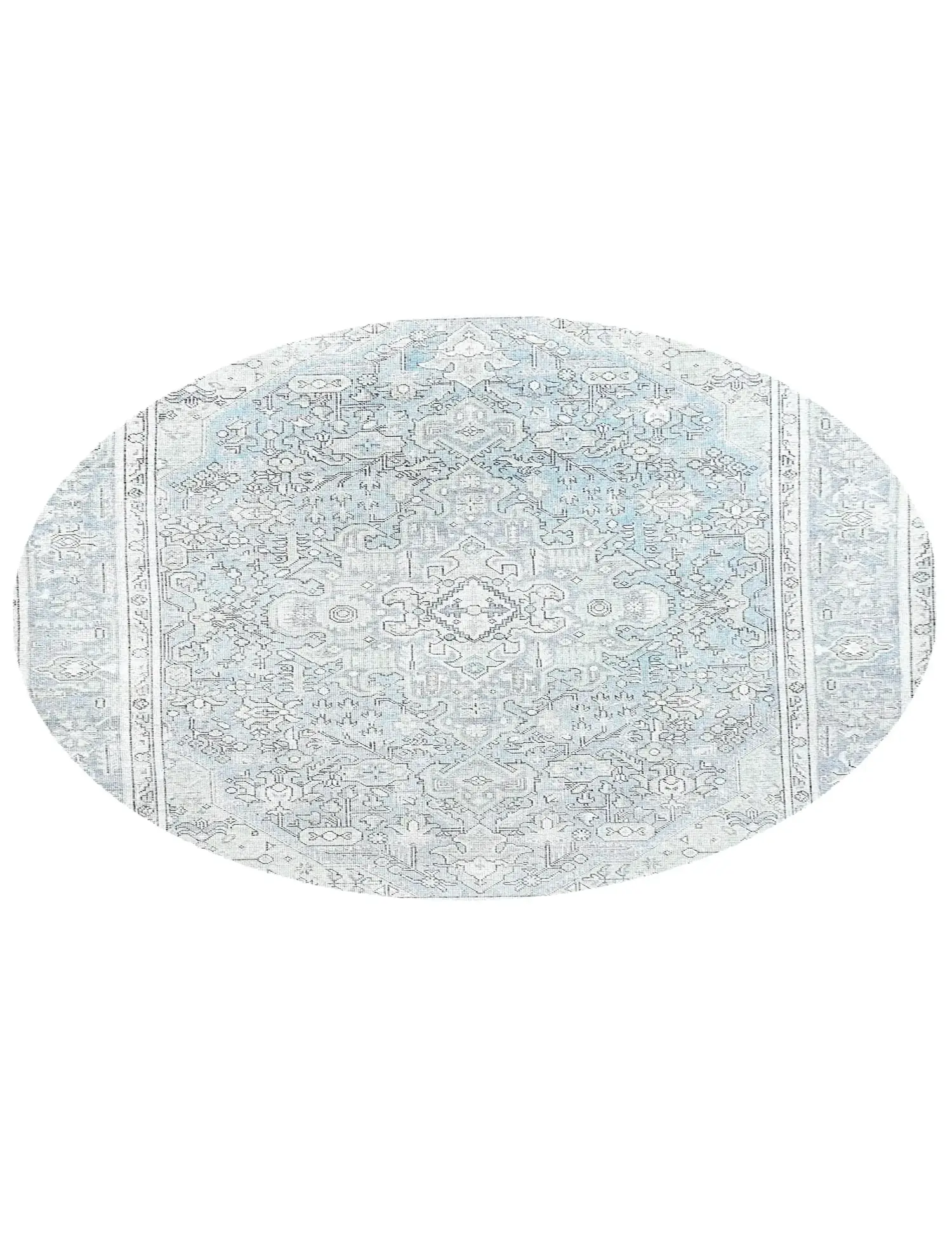 Blau Persien Persischer Vintage Teppich 197 x 197 cm - Einzigartiger handgefertigter Teppich