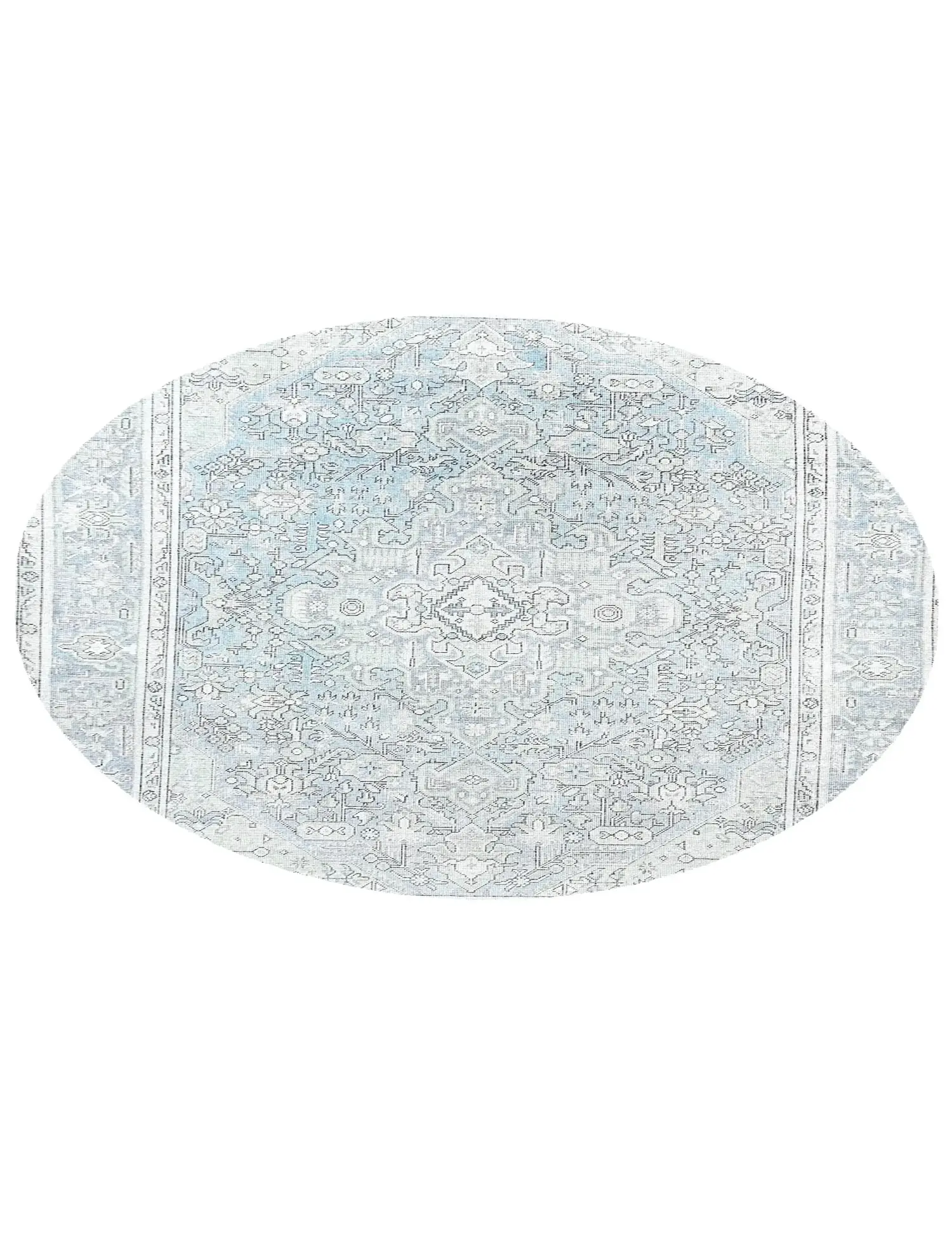 Blau Persien Persischer Vintage Teppich 197 x 197 cm - Einzigartiger handgefertigter Teppich