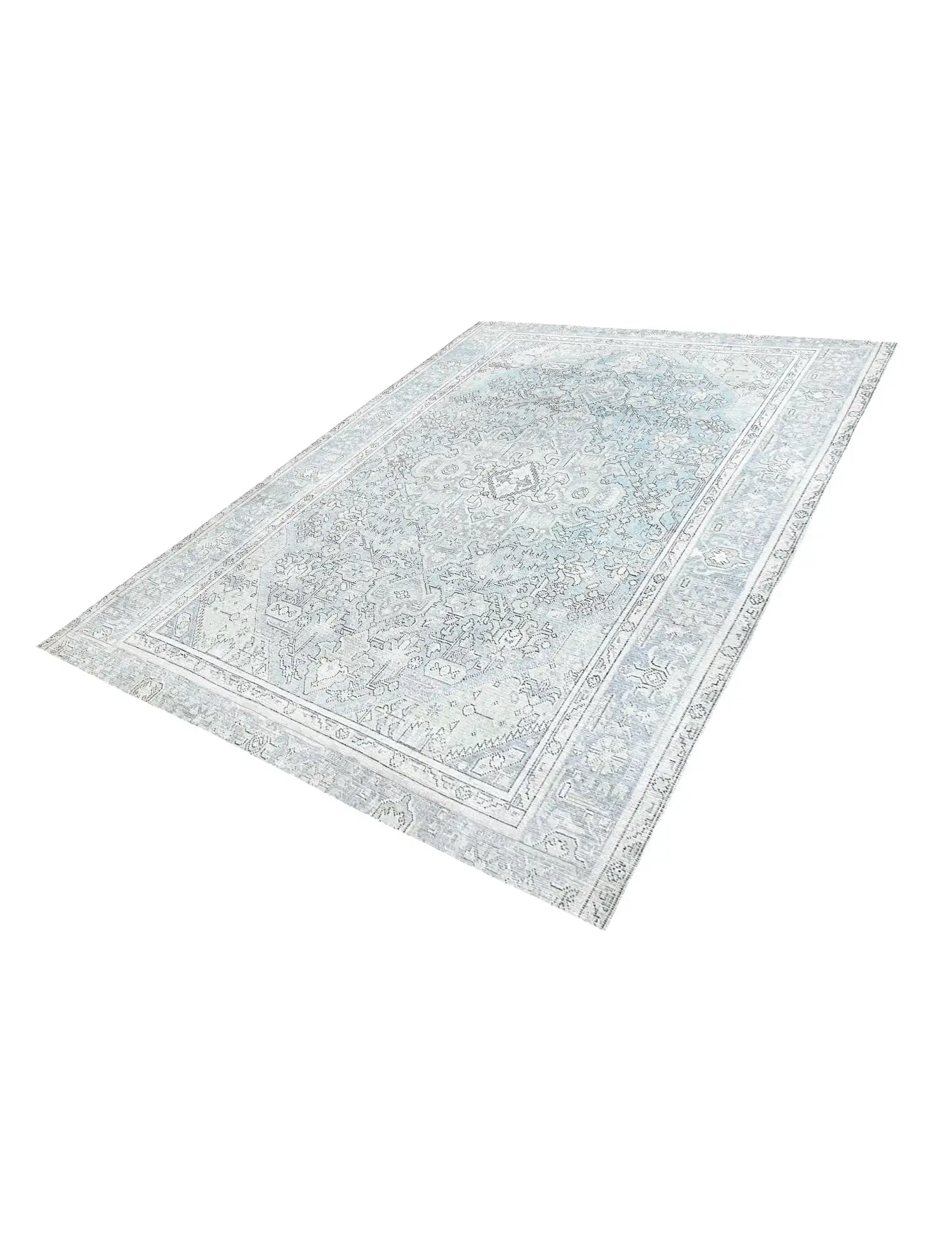 Blau Persien Persischer Vintage Teppich 250 x 197 cm - Einzigartiger handgefertigter Teppich