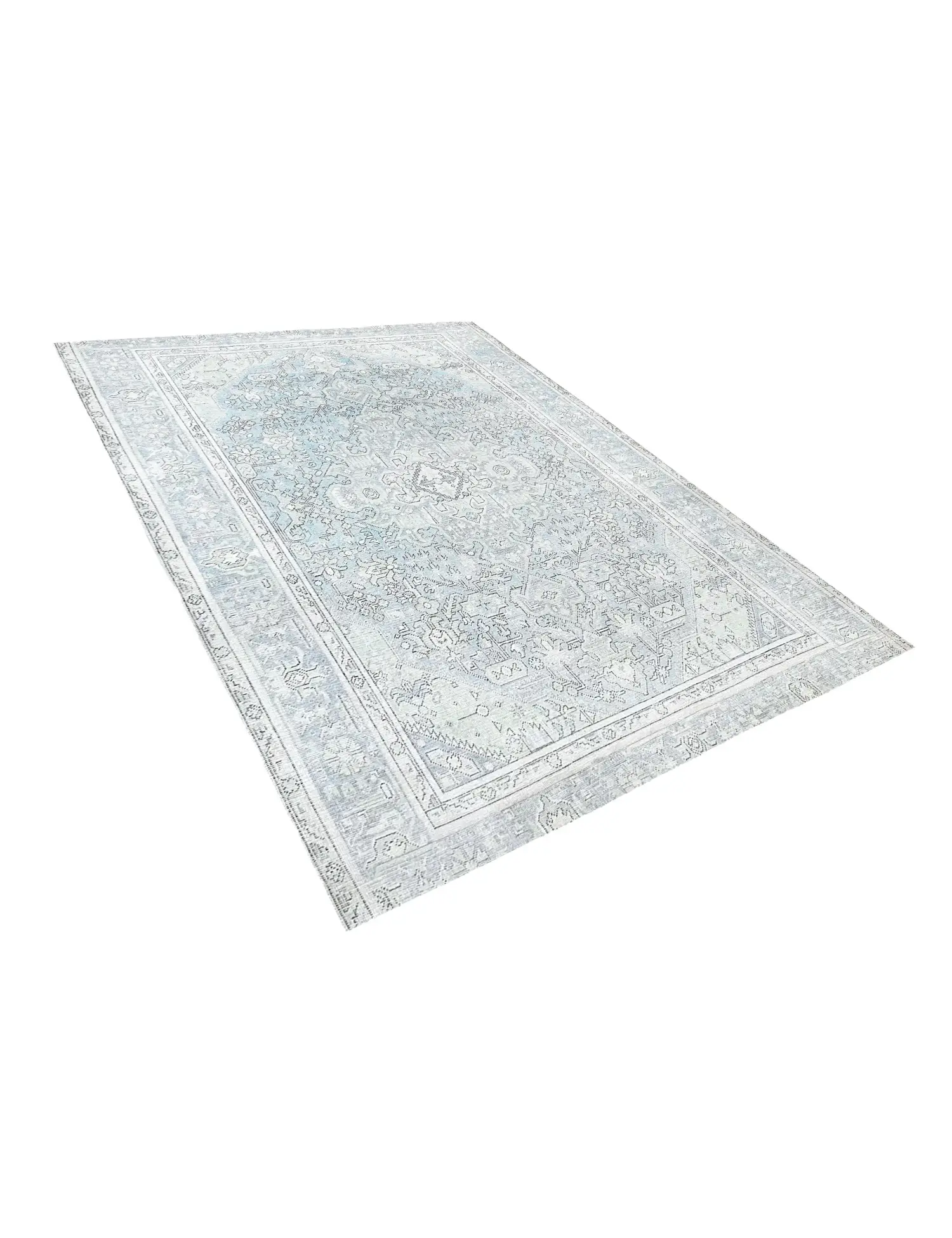 Blau Persien Persischer Vintage Teppich 250 x 197 cm - Einzigartiger handgefertigter Teppich
