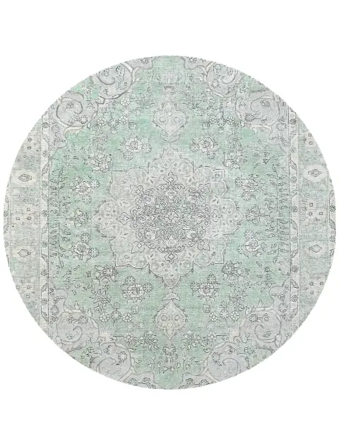 Grønn Persia Persisk vintage teppe 201 x 201 cm