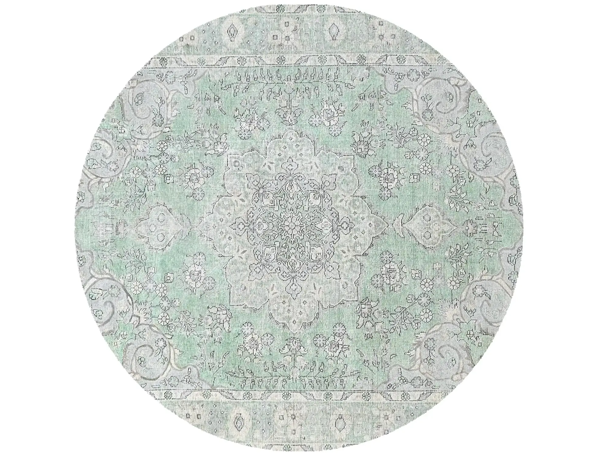 Grün Persien Persischer Vintage Teppich 201 x 201 cm