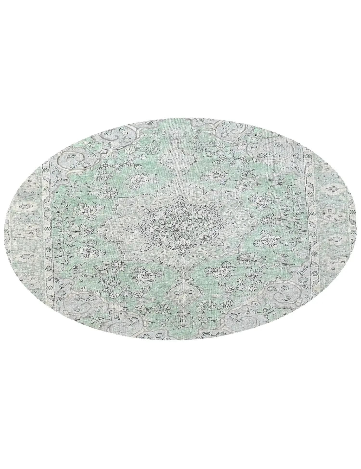 Grün Persien Persischer Vintage Teppich 201 x 201 cm - Einzigartiger handgefertigter Teppich