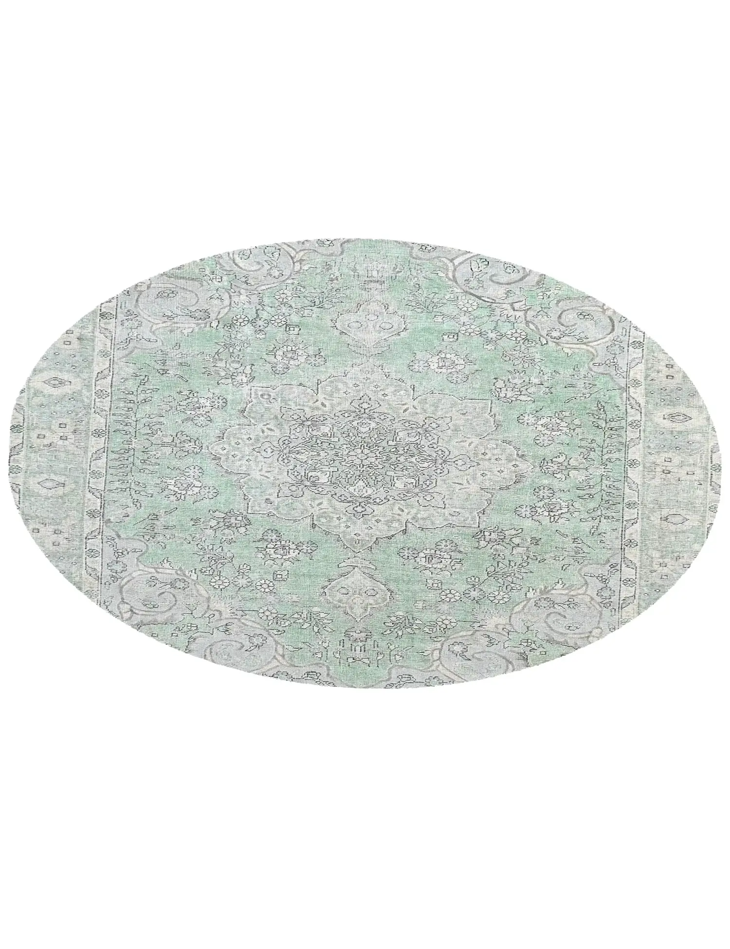 Grün Persien Persischer Vintage Teppich 201 x 201 cm - Einzigartiger handgefertigter Teppich