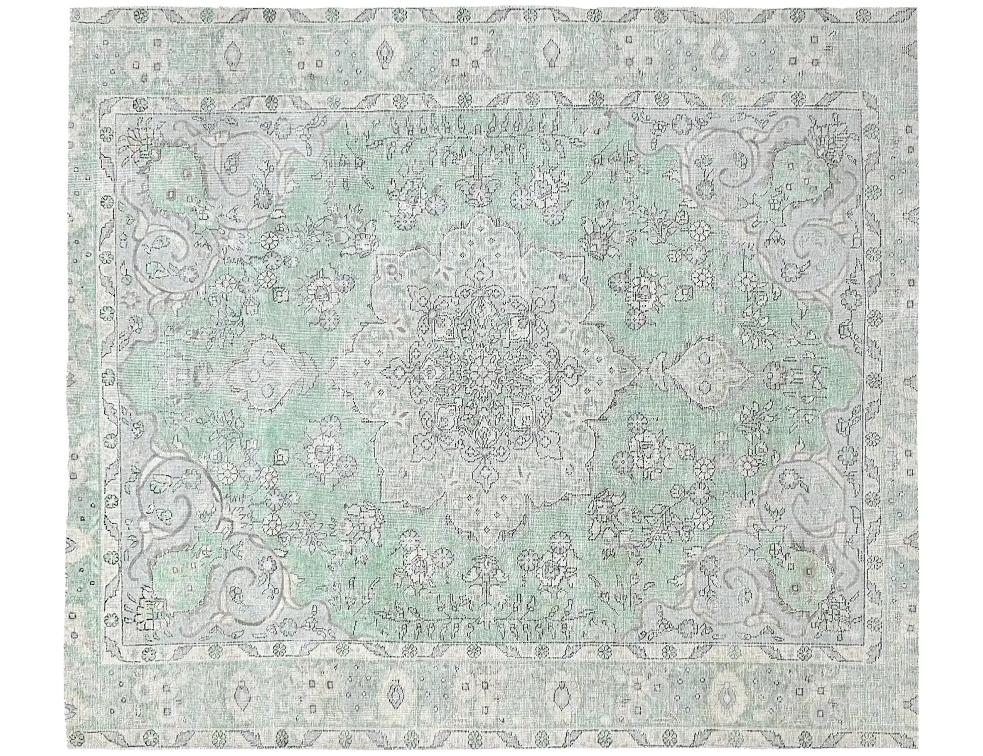Grün Persien Persischer Vintage Teppich 250 x 201 cm