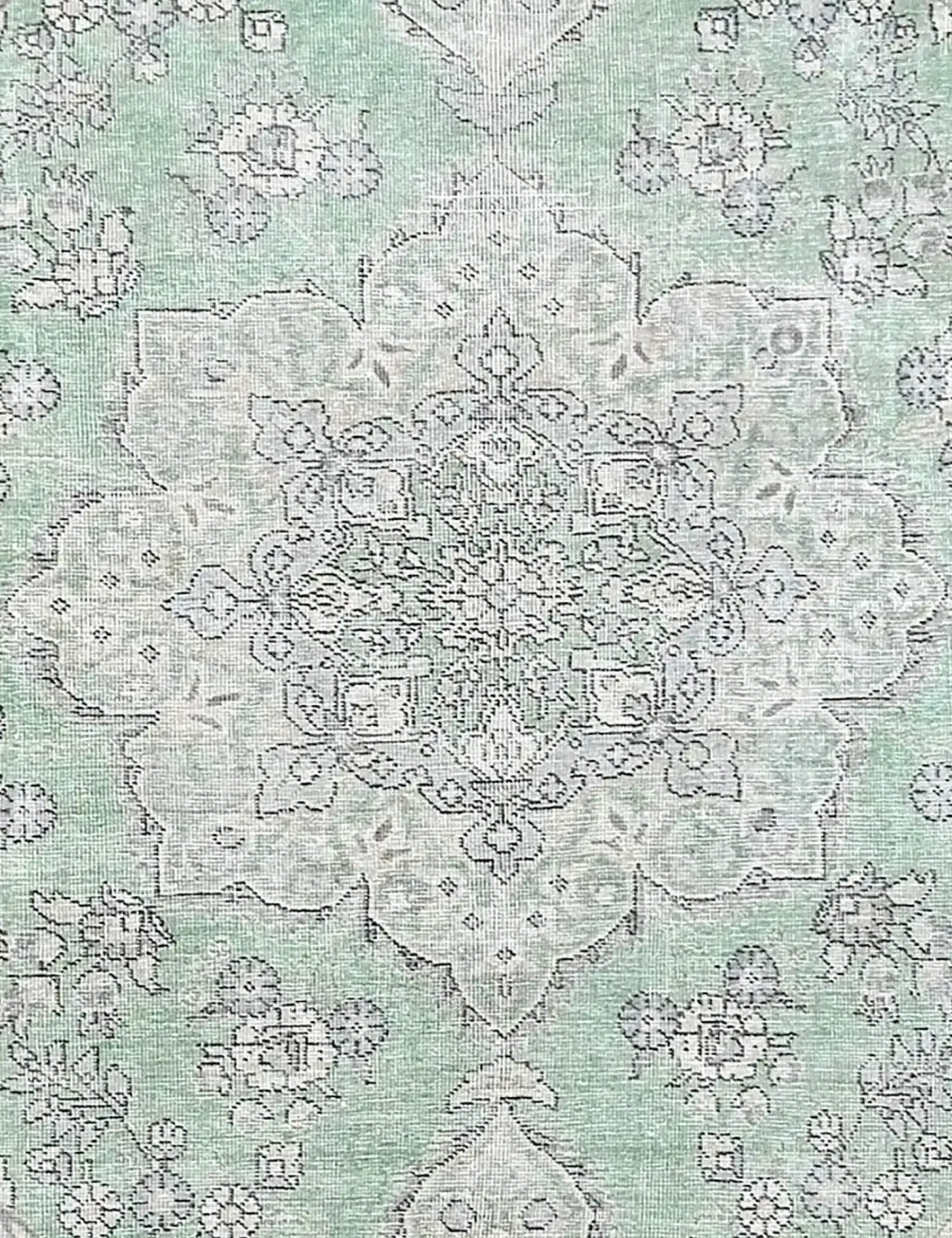 Grün Persien Persischer Vintage Teppich 250 x 201 cm - Einzigartiger handgefertigter Teppich