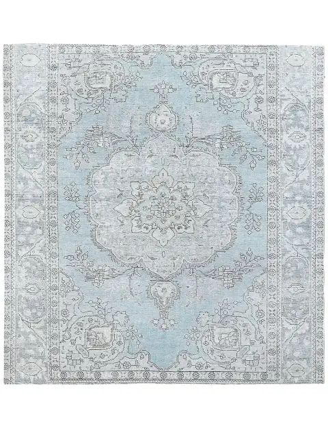 Blau Persien Persischer Vintage Teppich 201 x 201 cm