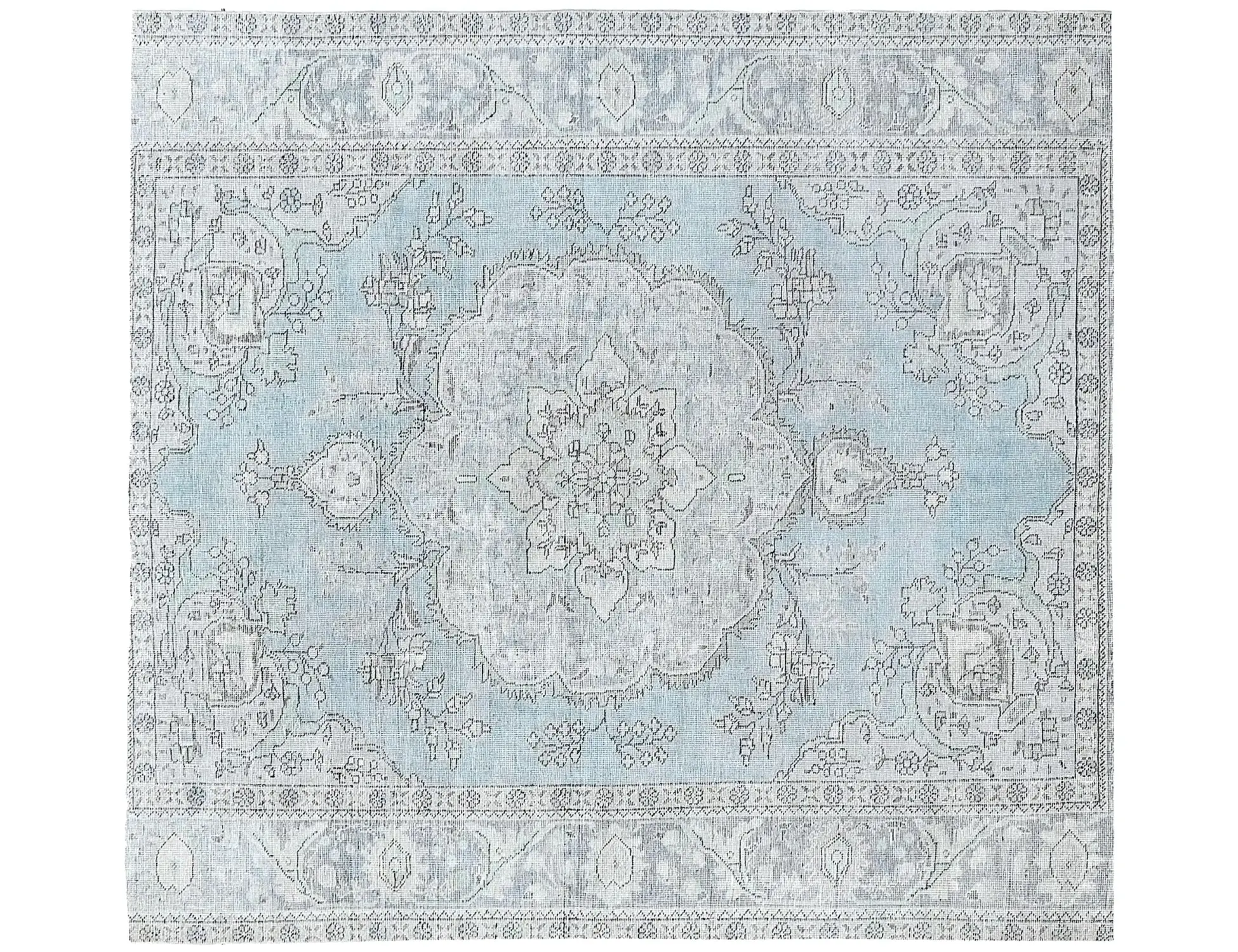 Blau Persien Persischer Vintage Teppich 201 x 201 cm