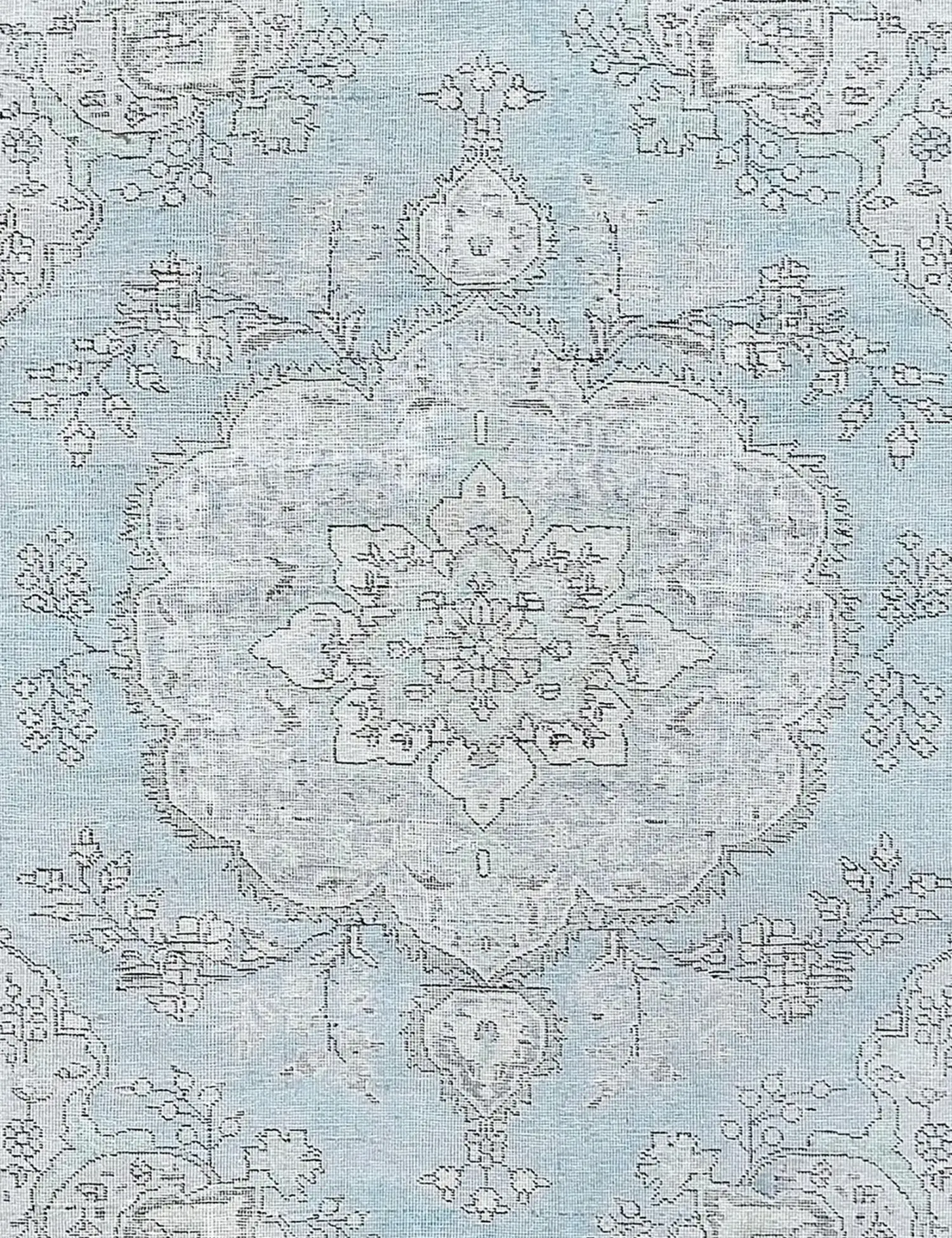 Blau Persien Persischer Vintage Teppich 201 x 201 cm - Einzigartiger handgefertigter Teppich