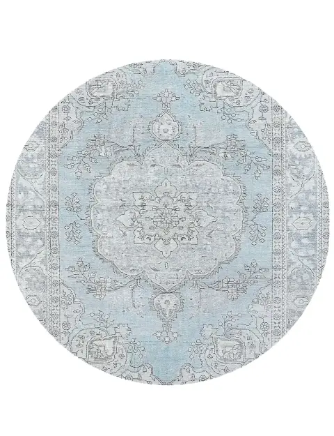 Blau Persien Persischer Vintage Teppich 201 x 201 cm
