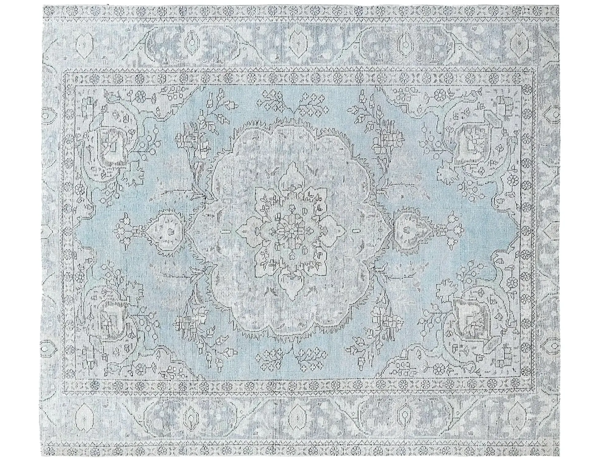 Blau Persien Persischer Vintage Teppich 250 x 201 cm