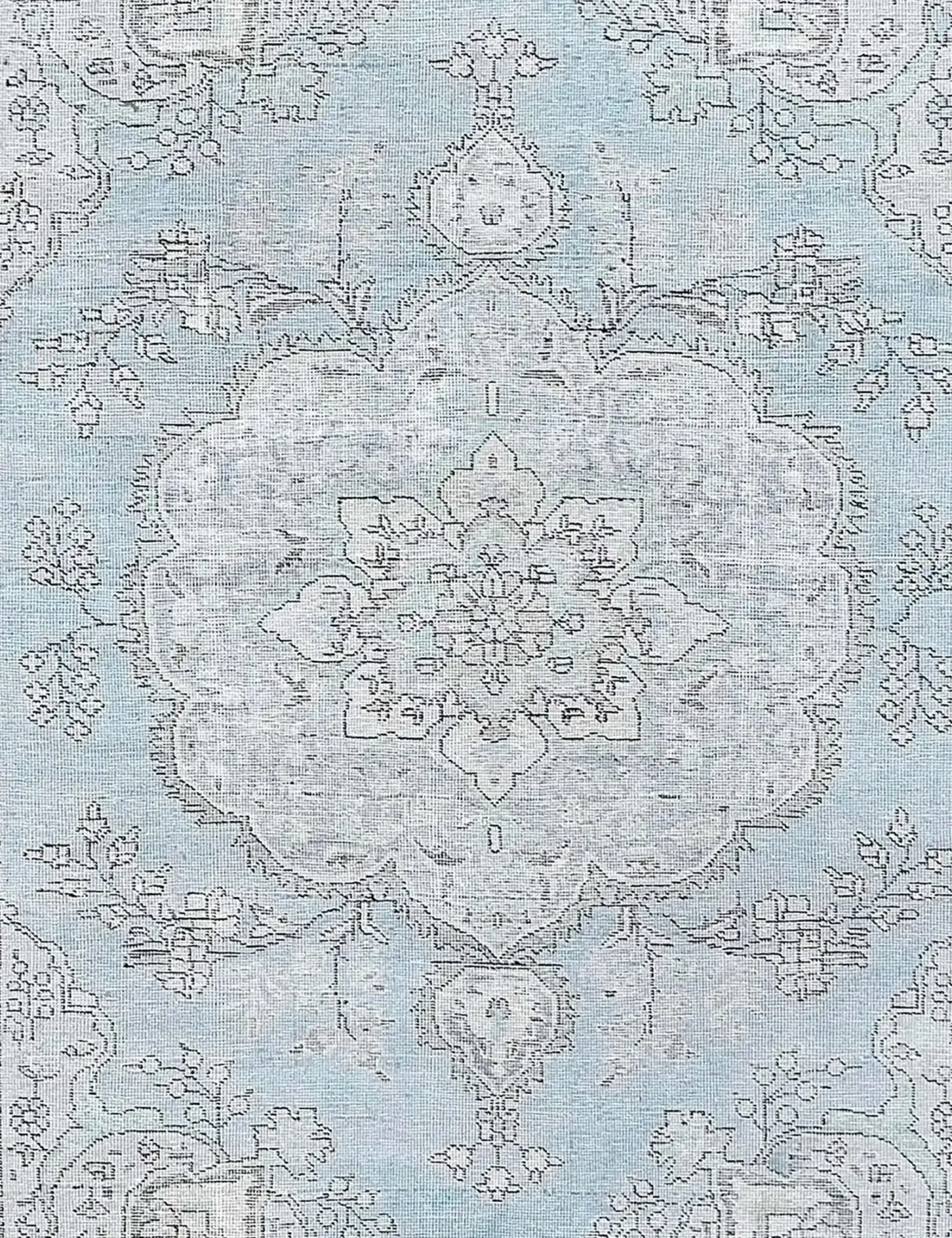 Blau Persien Persischer Vintage Teppich 250 x 201 cm - Einzigartiger handgefertigter Teppich