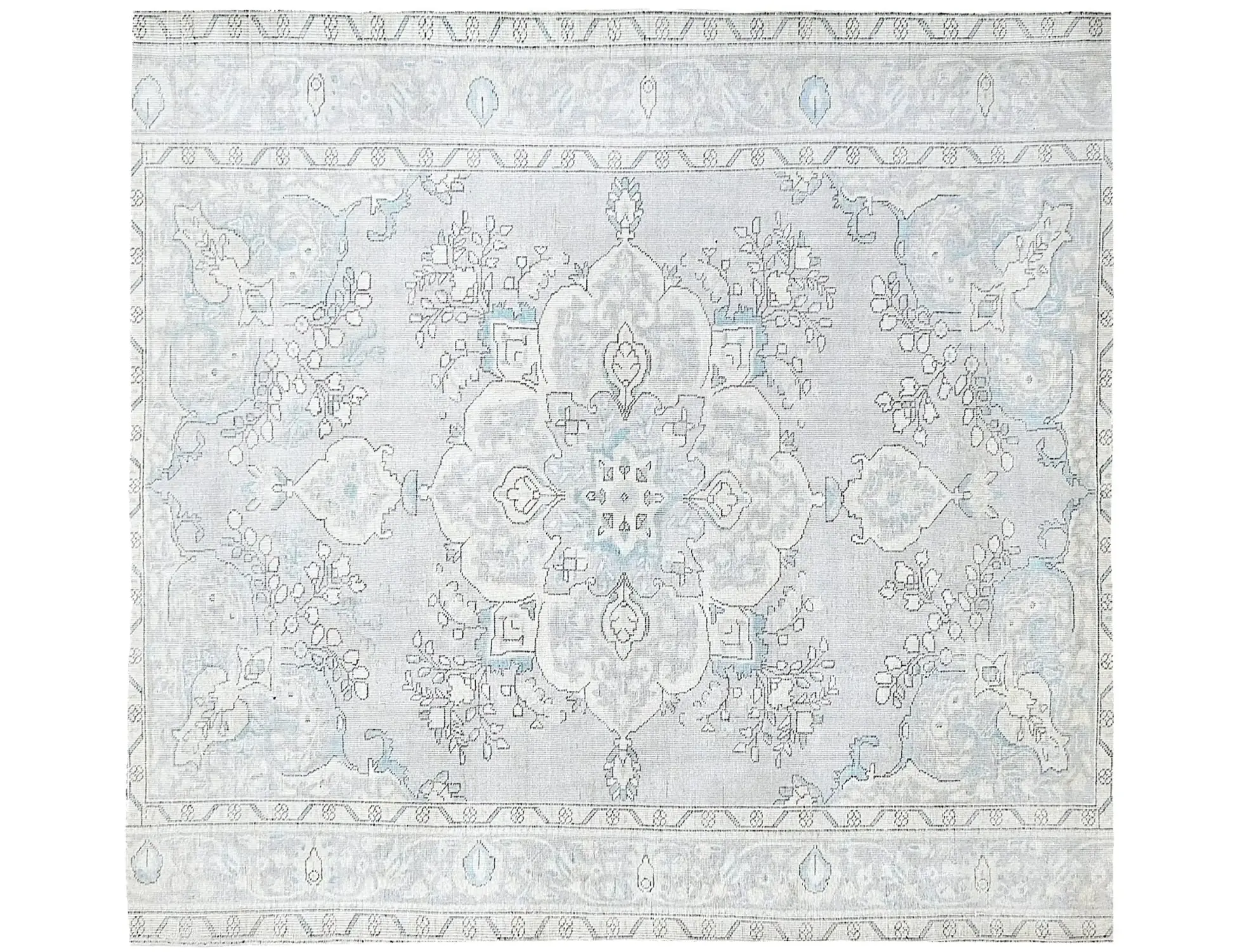 Grau Persien Persischer Vintage Teppich 198 x 198 cm