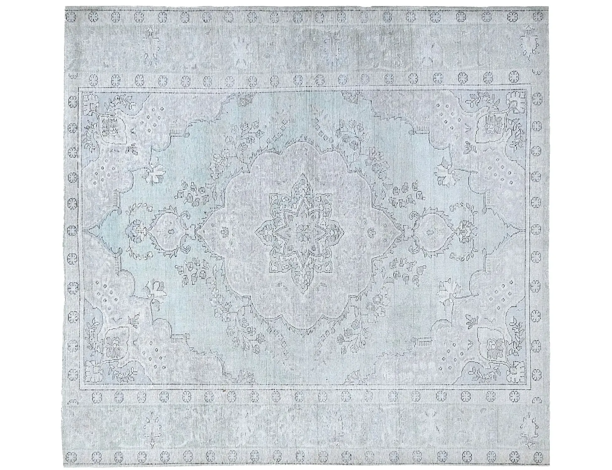 Blau Persien Persischer Vintage Teppich 197 x 197 cm