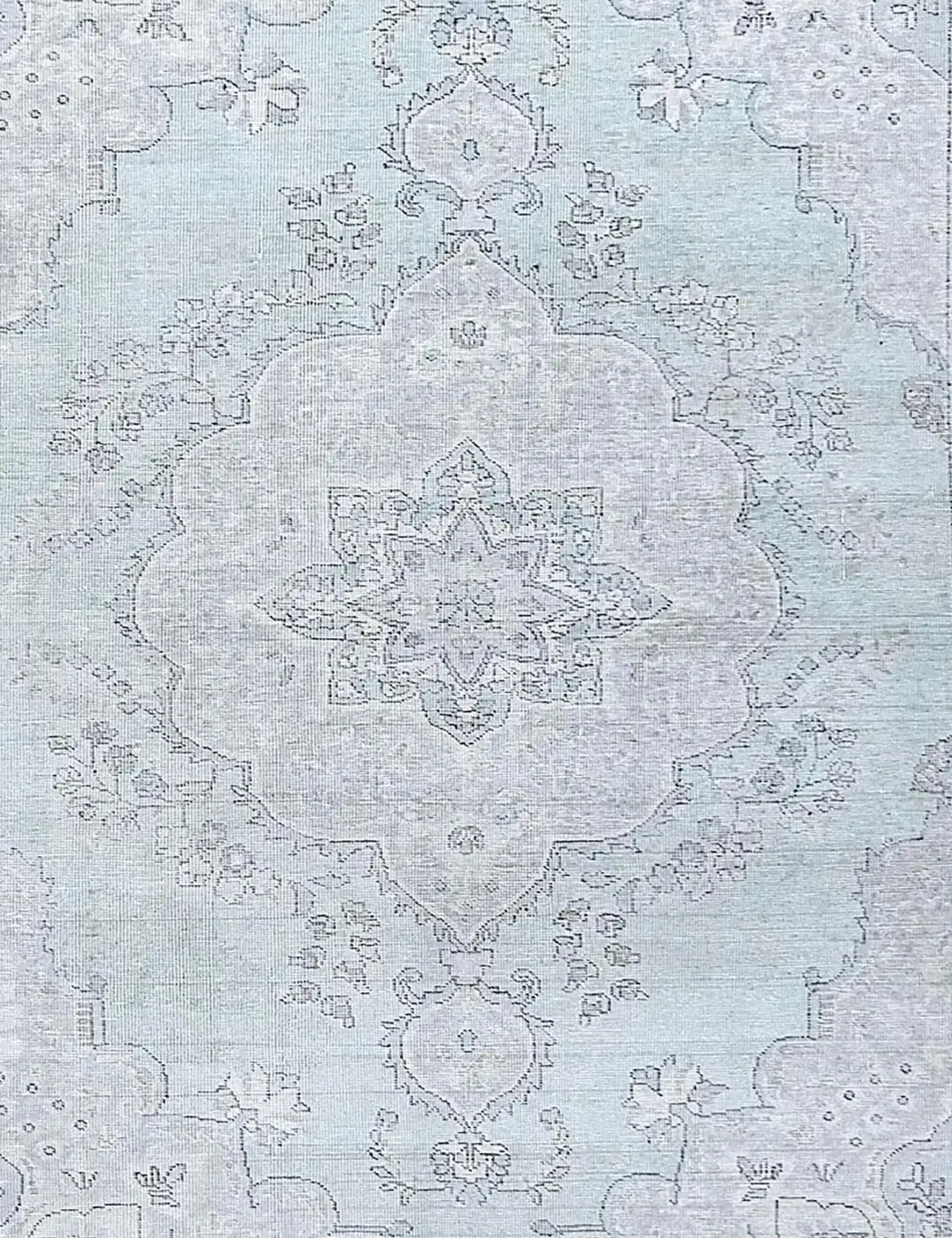 Blau Persien Persischer Vintage Teppich 197 x 197 cm - Einzigartiger handgefertigter Teppich