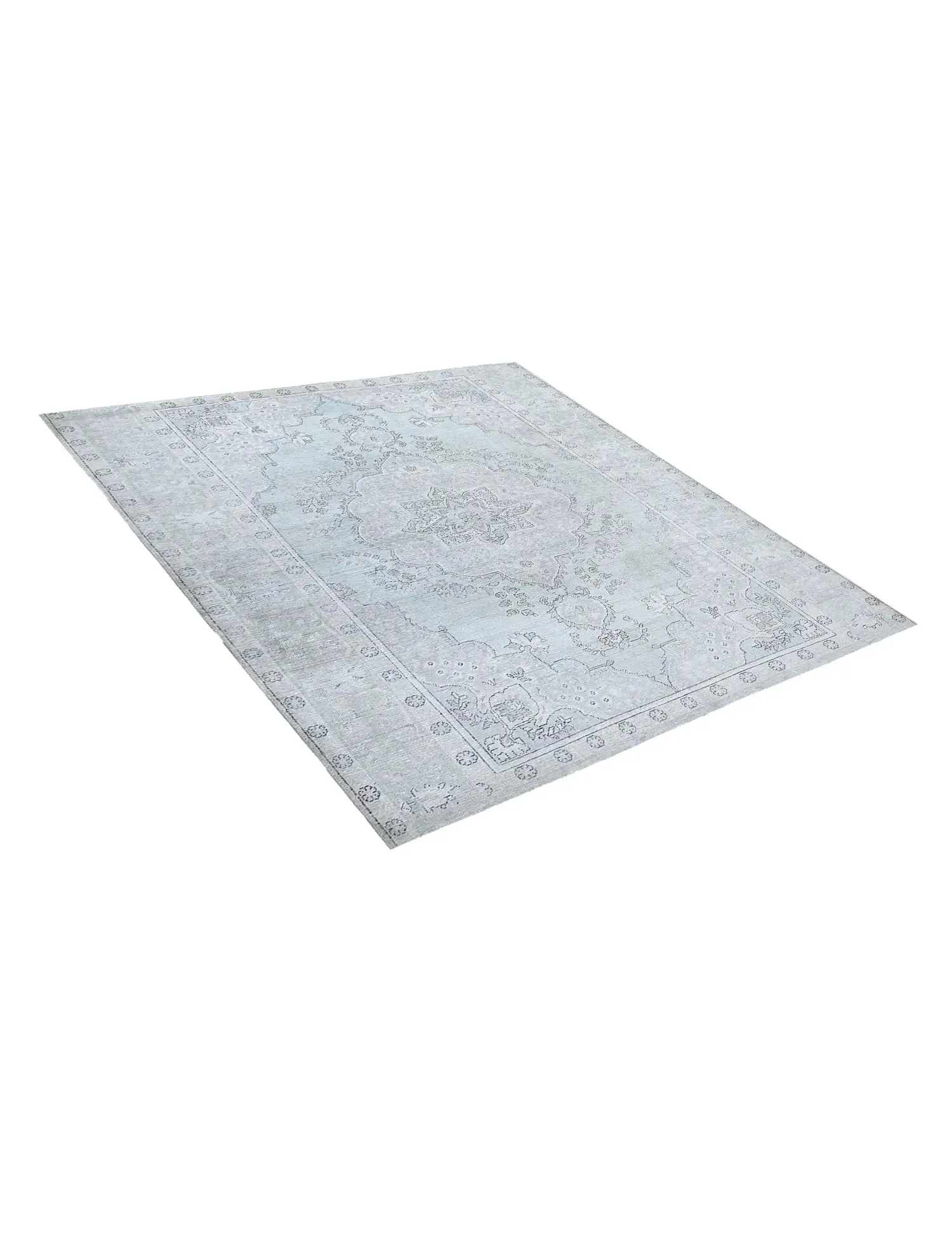 Blau Persien Persischer Vintage Teppich 197 x 197 cm - Einzigartiger handgefertigter Teppich
