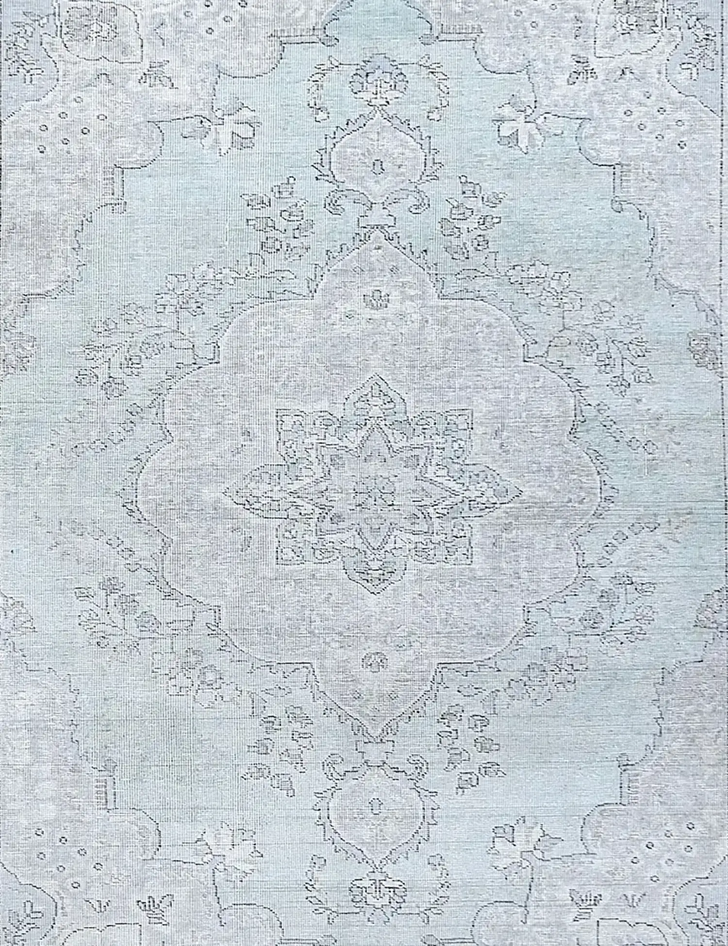 Blau Persien Persischer Vintage Teppich 250 x 197 cm - Einzigartiger handgefertigter Teppich