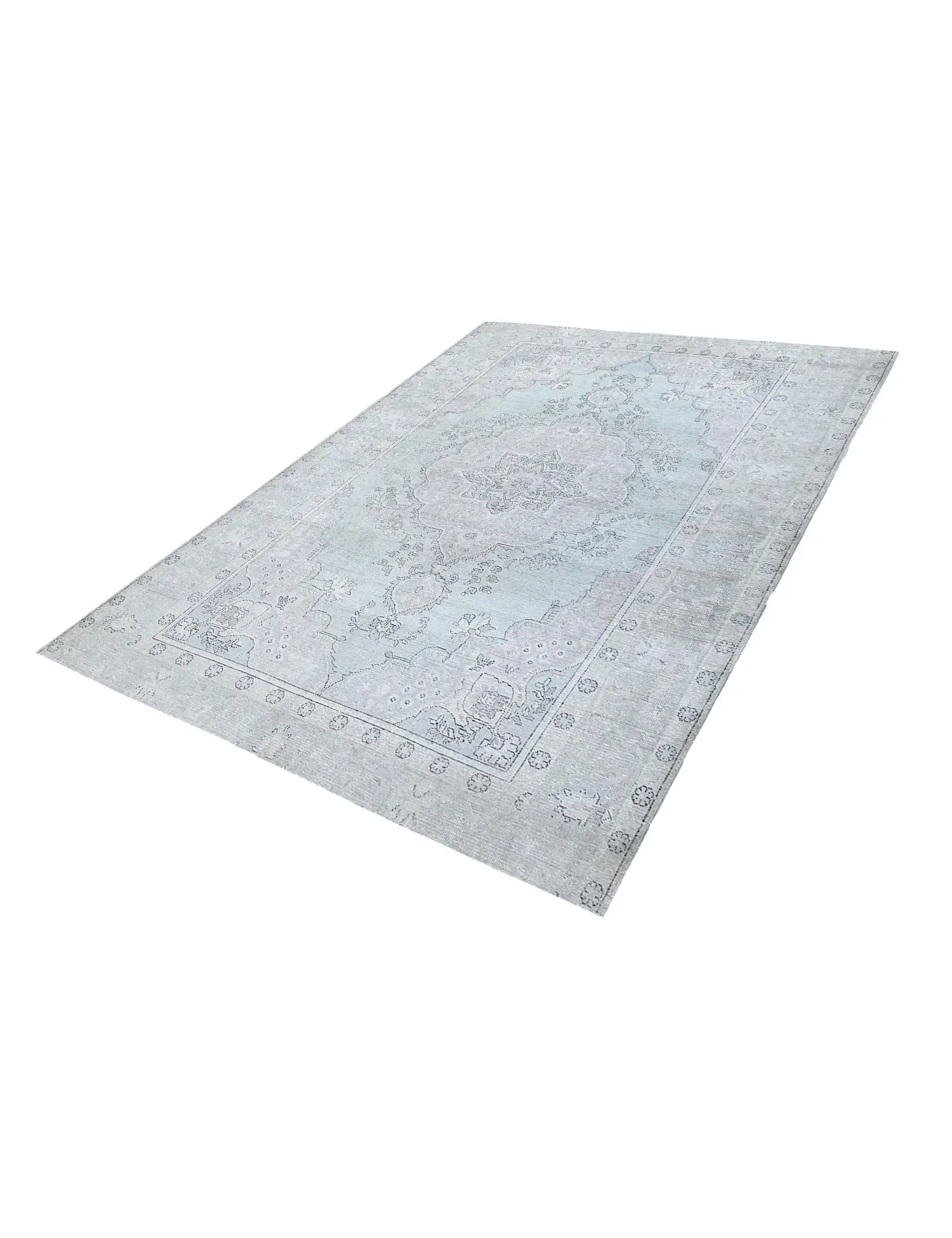 Blau Persien Persischer Vintage Teppich 250 x 197 cm - Einzigartiger handgefertigter Teppich