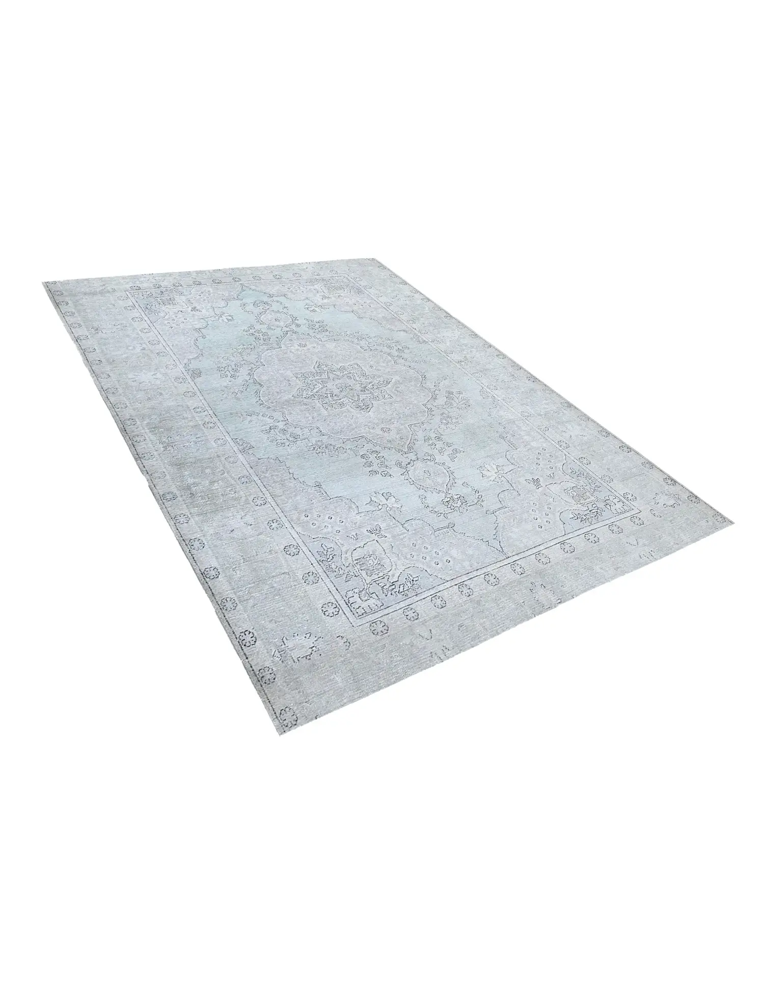 Blau Persien Persischer Vintage Teppich 250 x 197 cm - Einzigartiger handgefertigter Teppich