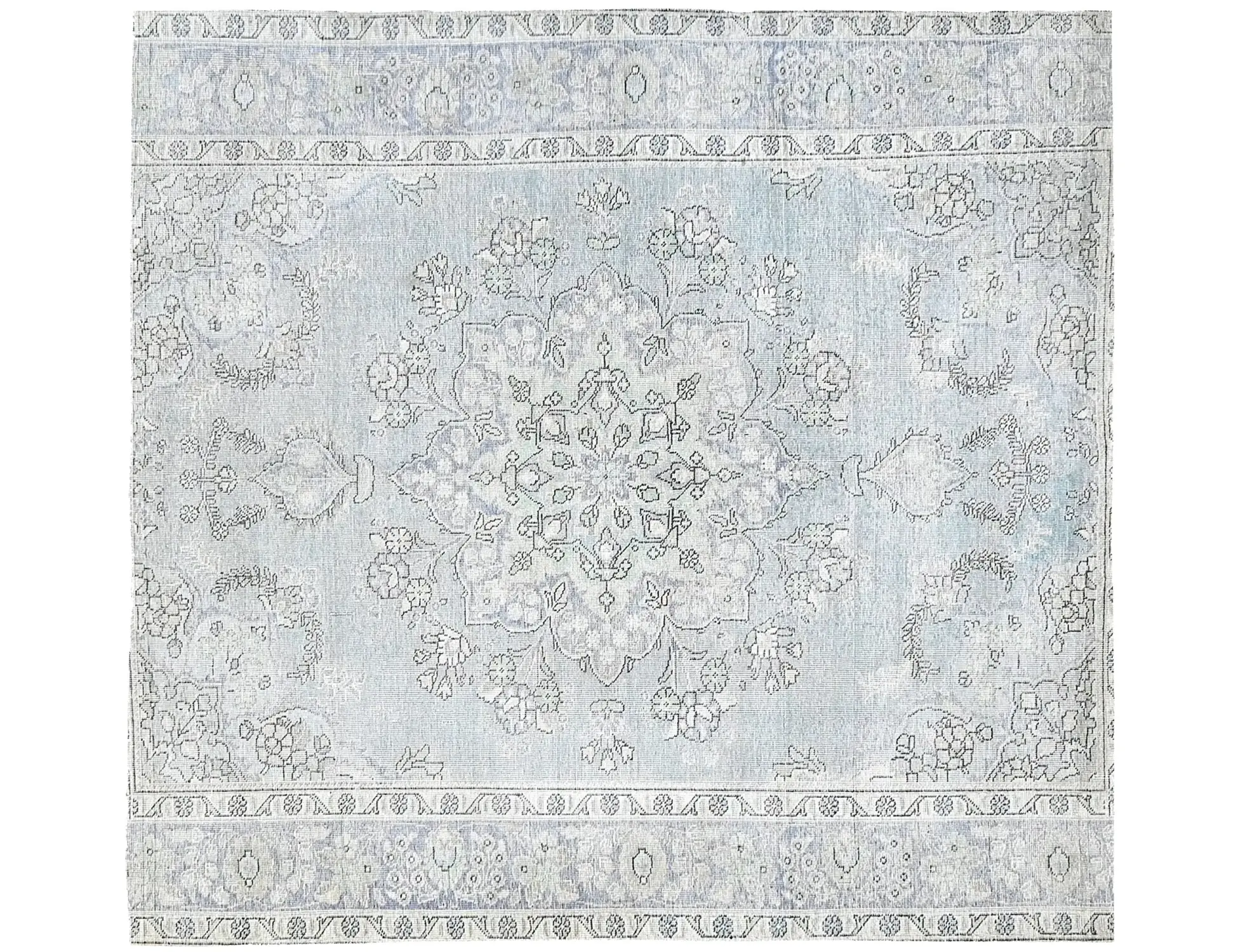 Blau Persien Persischer Vintage Teppich 204 x 204 cm