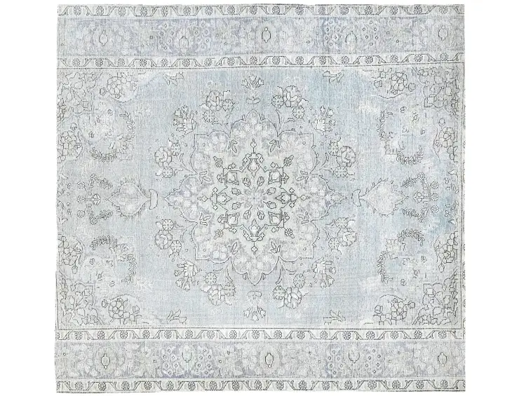 Blau Persien Persischer Vintage Teppich 204 x 204 cm