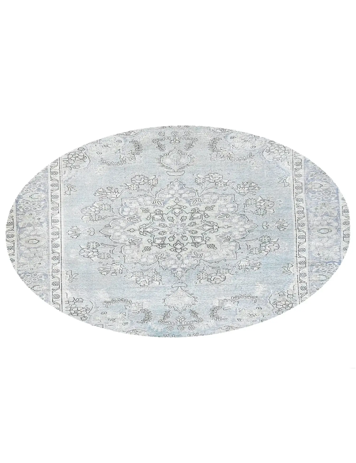 Blau Persien Persischer Vintage Teppich 204 x 204 cm - Einzigartiger handgefertigter Teppich