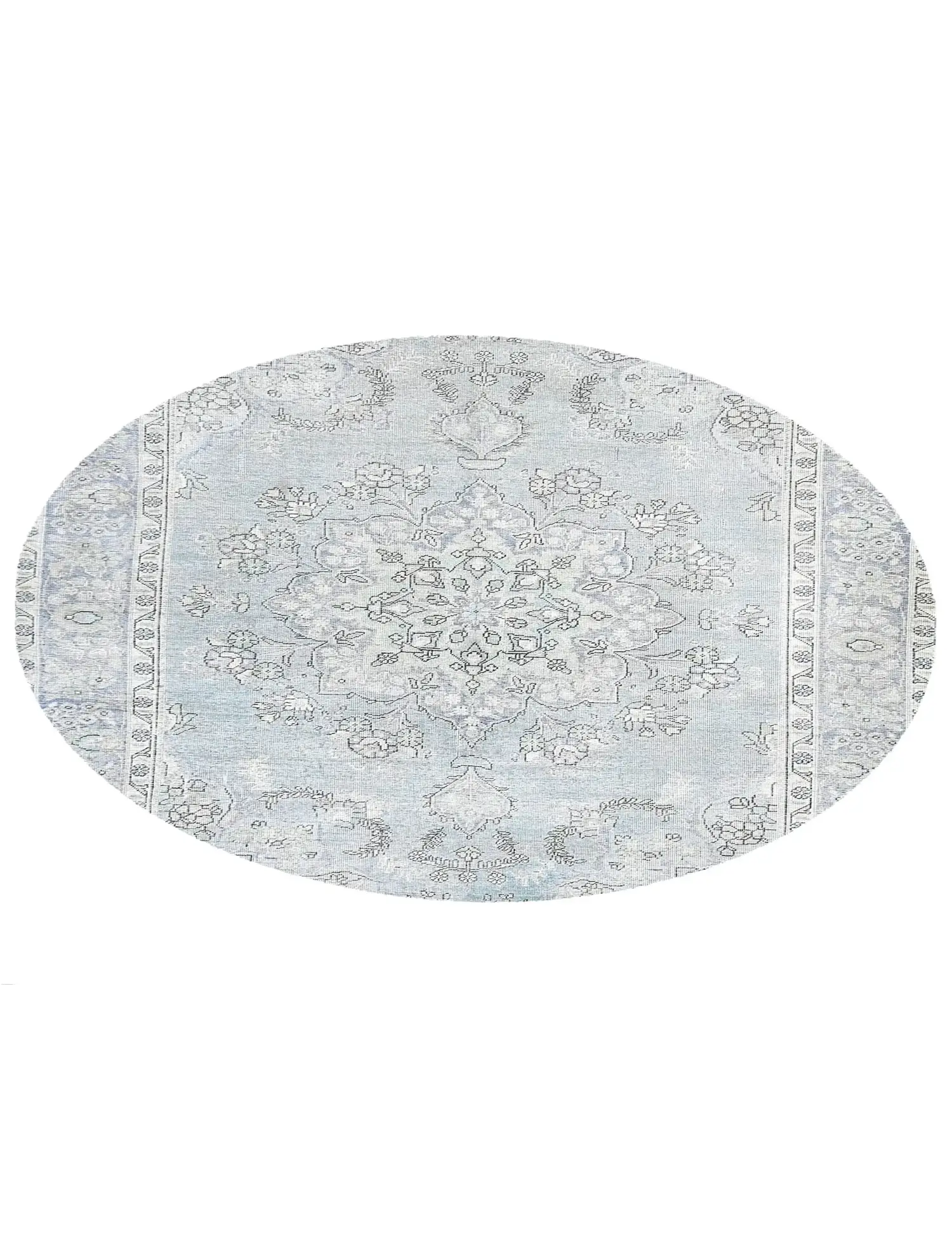 Blau Persien Persischer Vintage Teppich 204 x 204 cm - Einzigartiger handgefertigter Teppich
