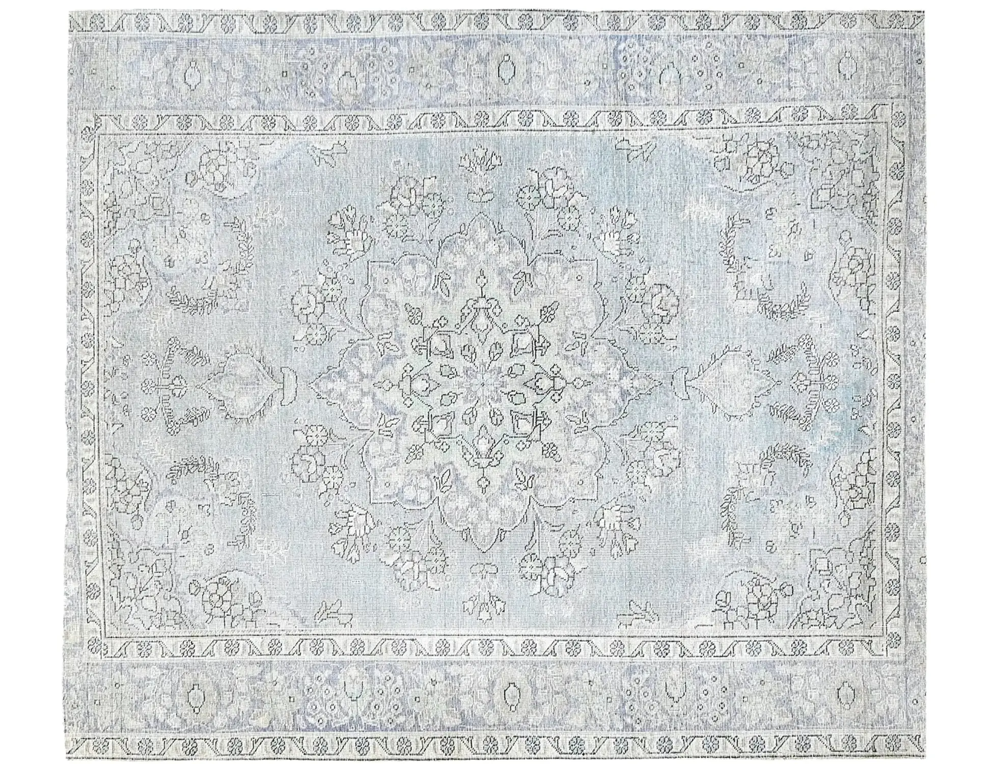 Blau Persien Persischer Vintage Teppich 250 x 204 cm
