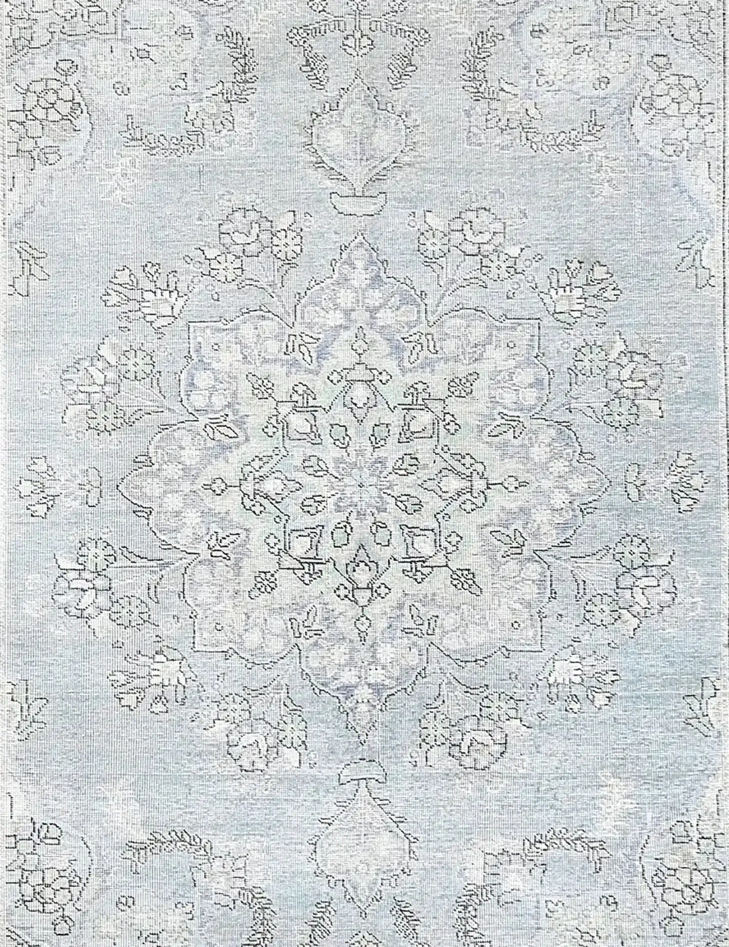 Blau Persien Persischer Vintage Teppich 250 x 204 cm - Einzigartiger handgefertigter Teppich