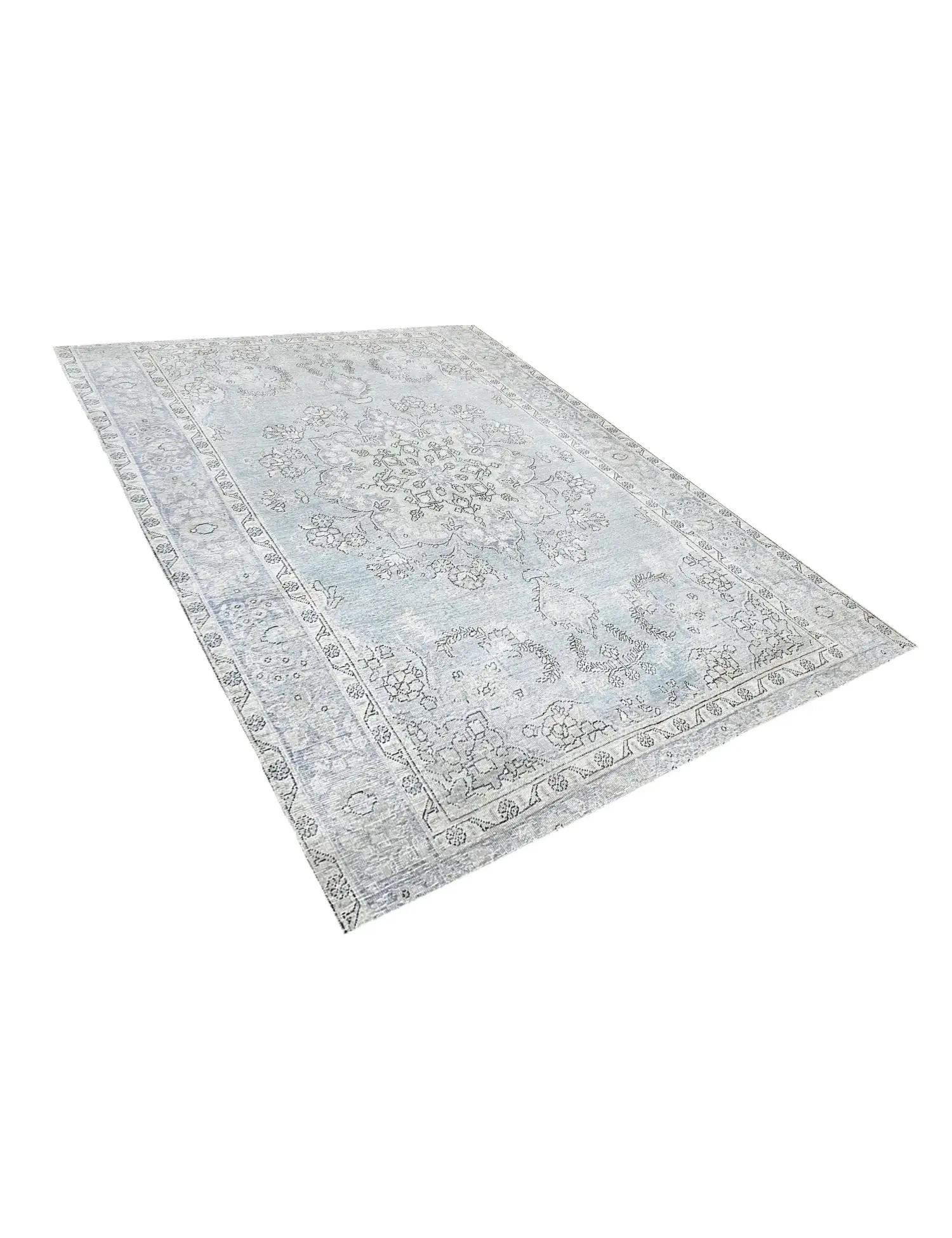 Blau Persien Persischer Vintage Teppich 250 x 204 cm - Einzigartiger handgefertigter Teppich