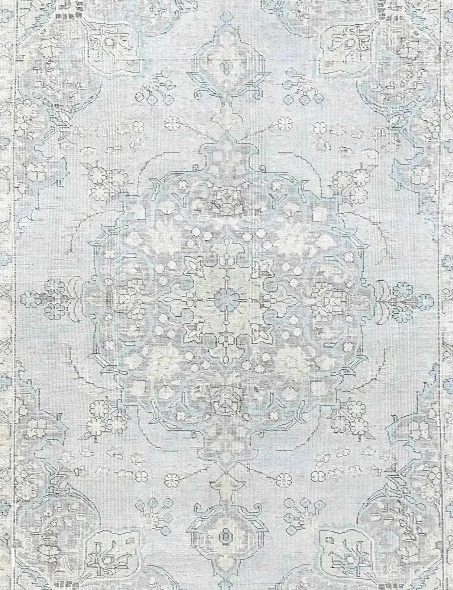 Blau Persien Persischer Vintage Teppich 203 x 203 cm - Einzigartiger handgefertigter Teppich