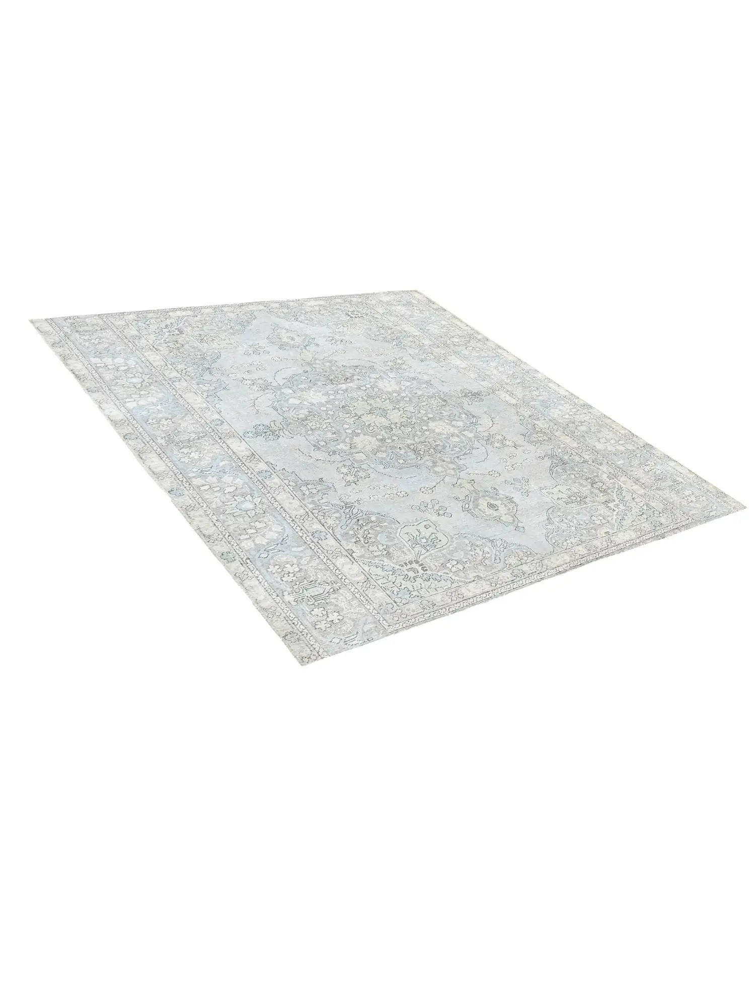 Blau Persien Persischer Vintage Teppich 203 x 203 cm - Einzigartiger handgefertigter Teppich