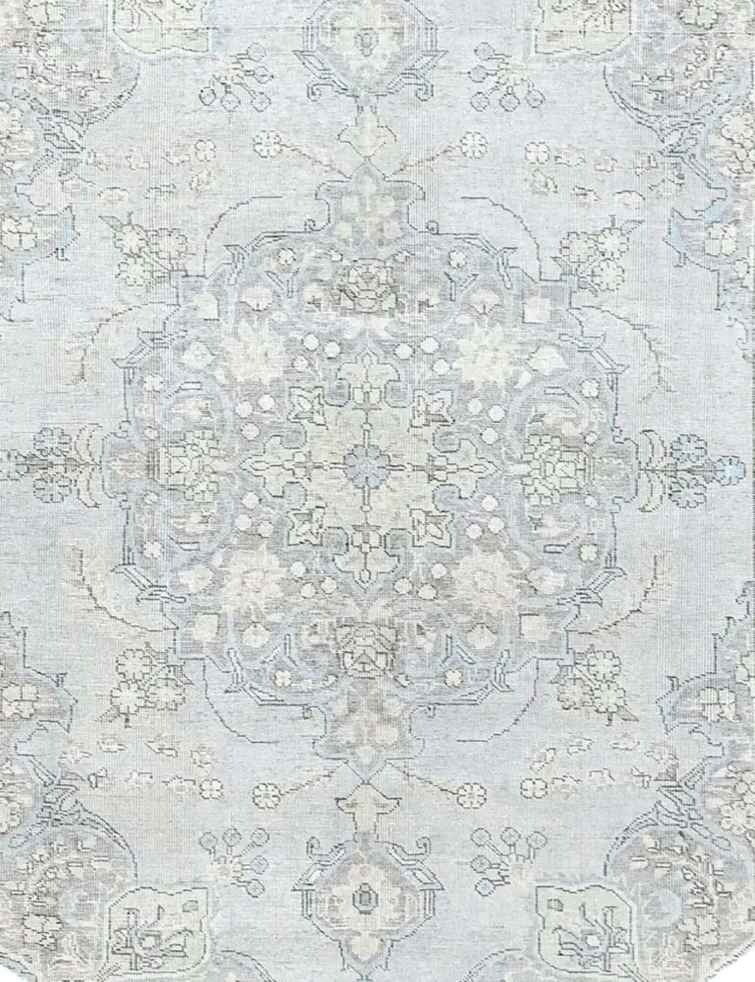 Blau Persien Persischer Vintage Teppich 203 x 203 cm - Einzigartiger handgefertigter Teppich