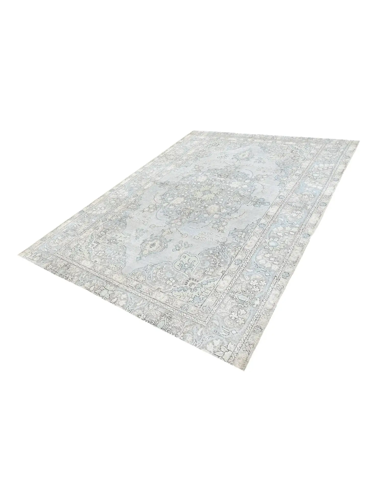 Blau Persien Persischer Vintage Teppich 250 x 203 cm - Einzigartiger handgefertigter Teppich