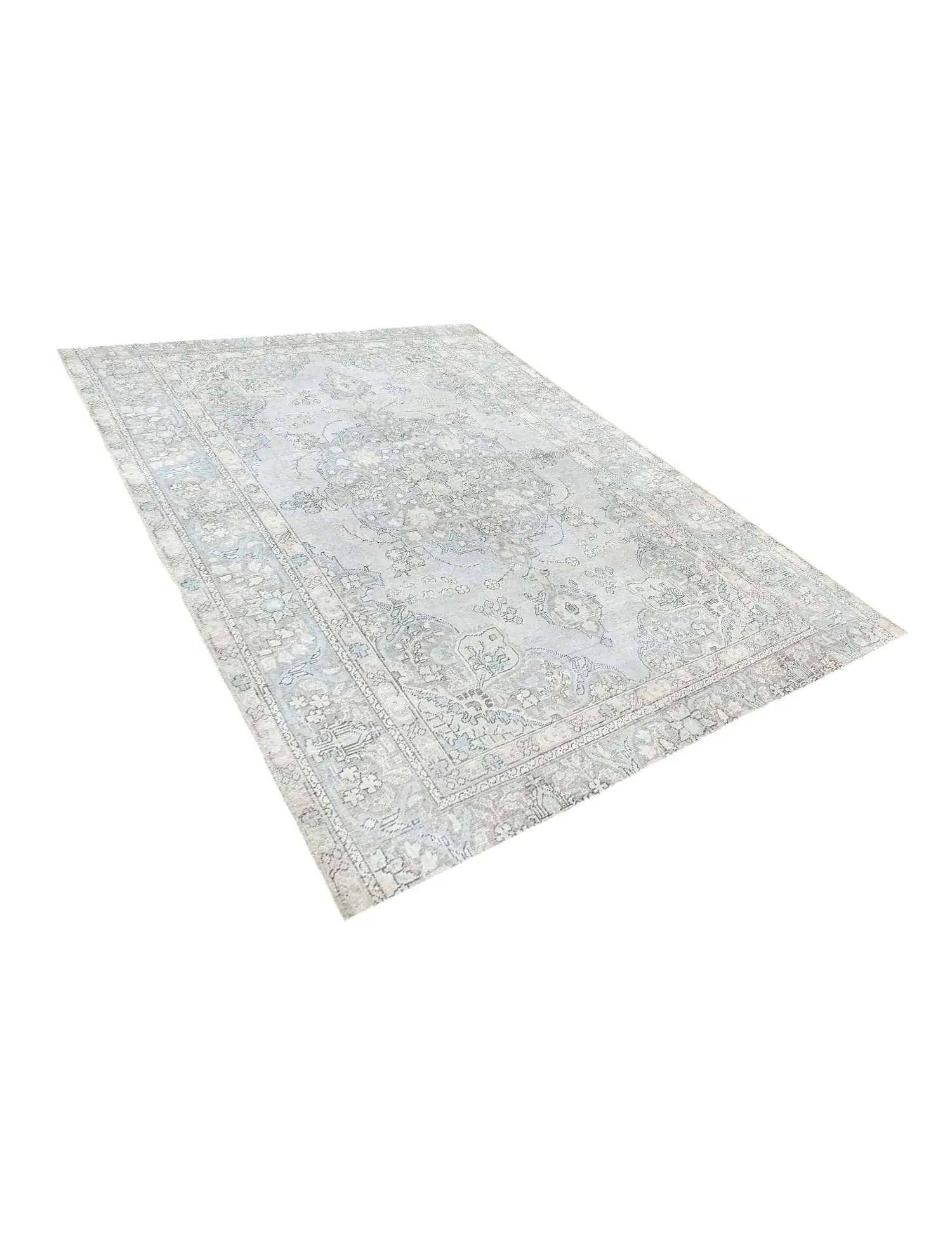 Blau Persien Persischer Vintage Teppich 250 x 203 cm - Einzigartiger handgefertigter Teppich