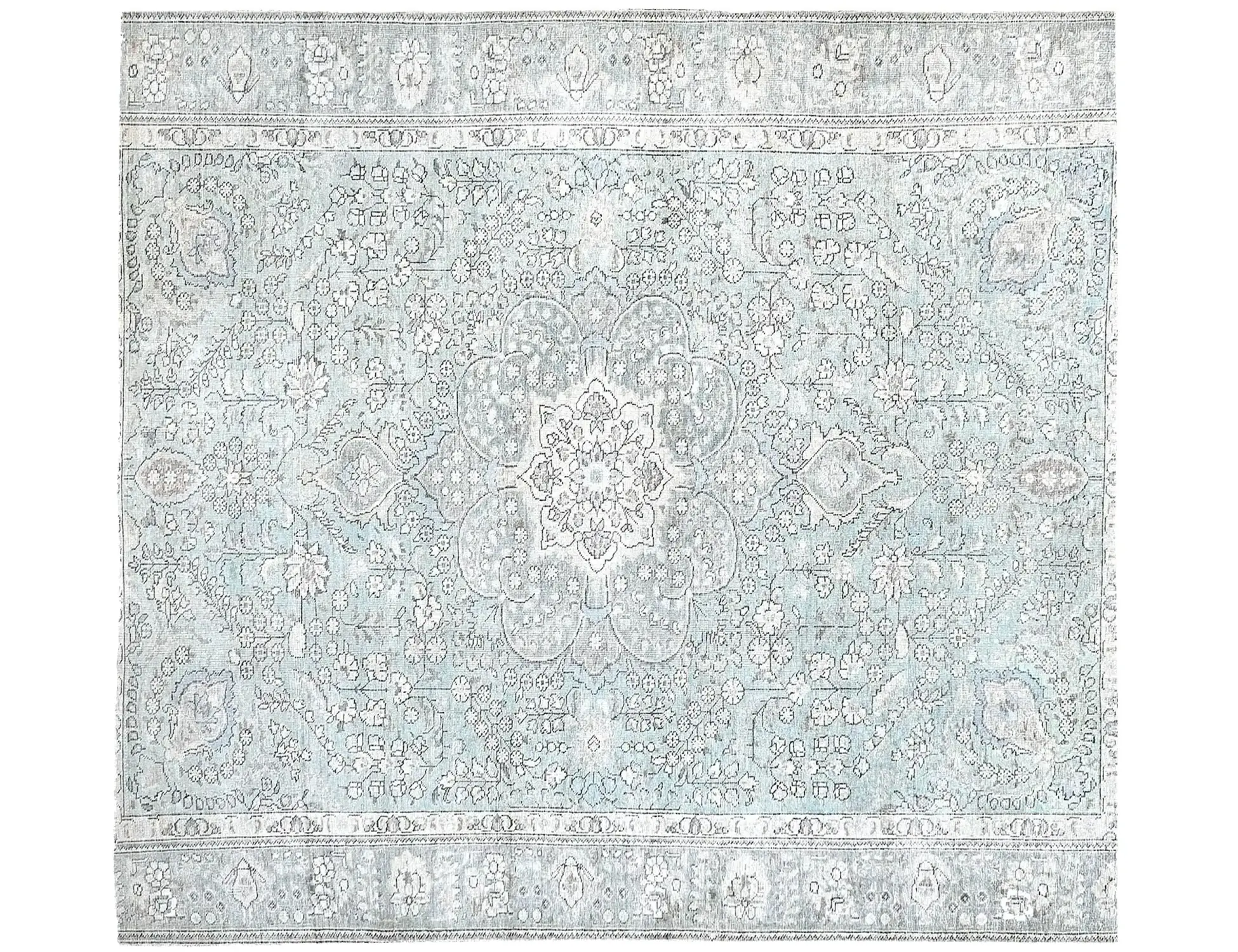 Blau Persien Persischer Vintage Teppich 197 x 197 cm